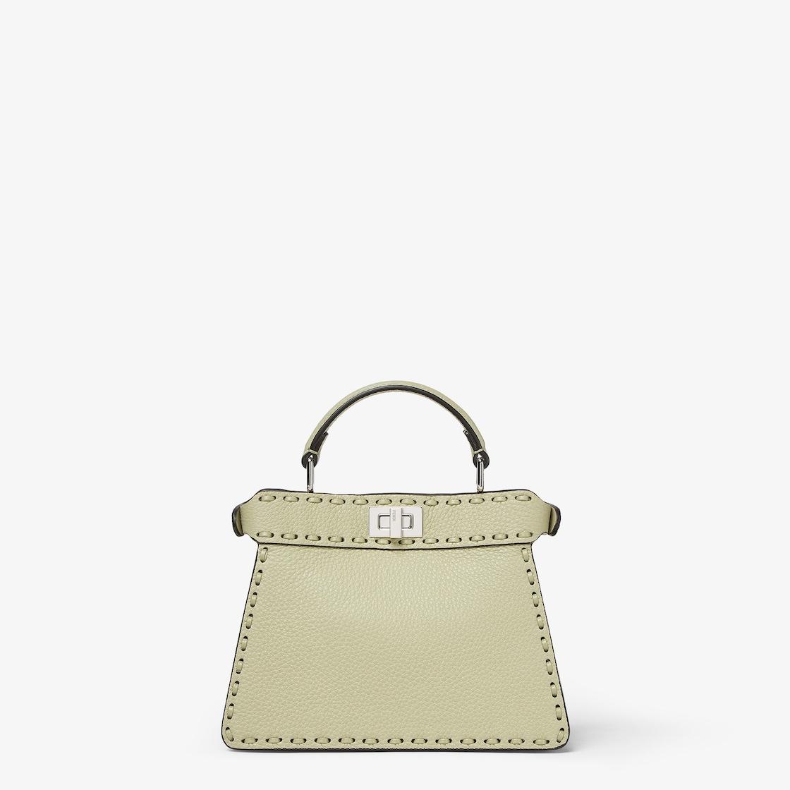 Peekaboo ISeeU PetiteSage green Selleria bag with 306 hand-sewn topstitches Product Image