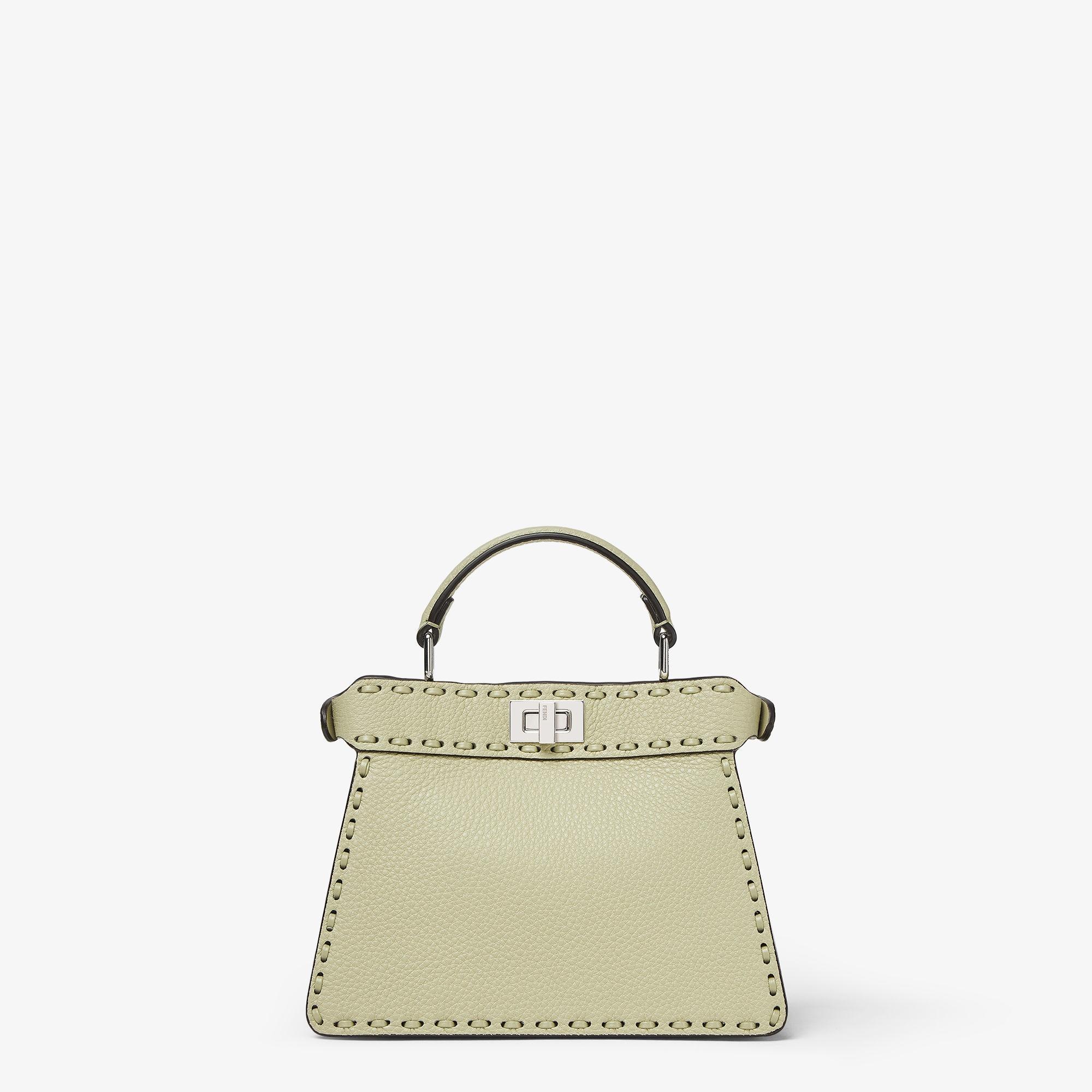 Peekaboo ISeeU PetiteSage green Selleria bag with 306 hand-sewn topstitches Product Image