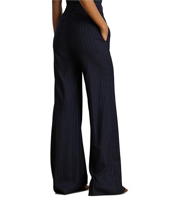 Lauren Ralph Lauren Wool Blend Pinstripe Wide Leg Coordinating Pants Product Image
