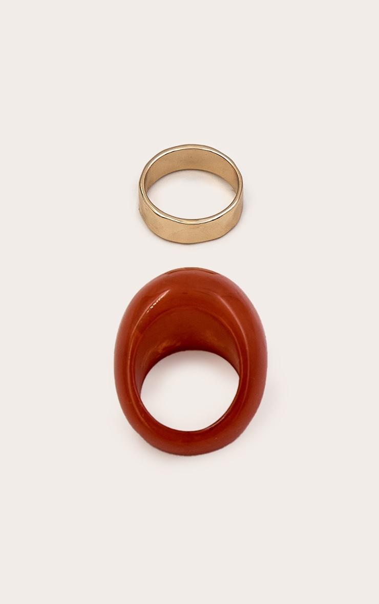 Gold and Orange Resin Ring Multi Pack Product Image