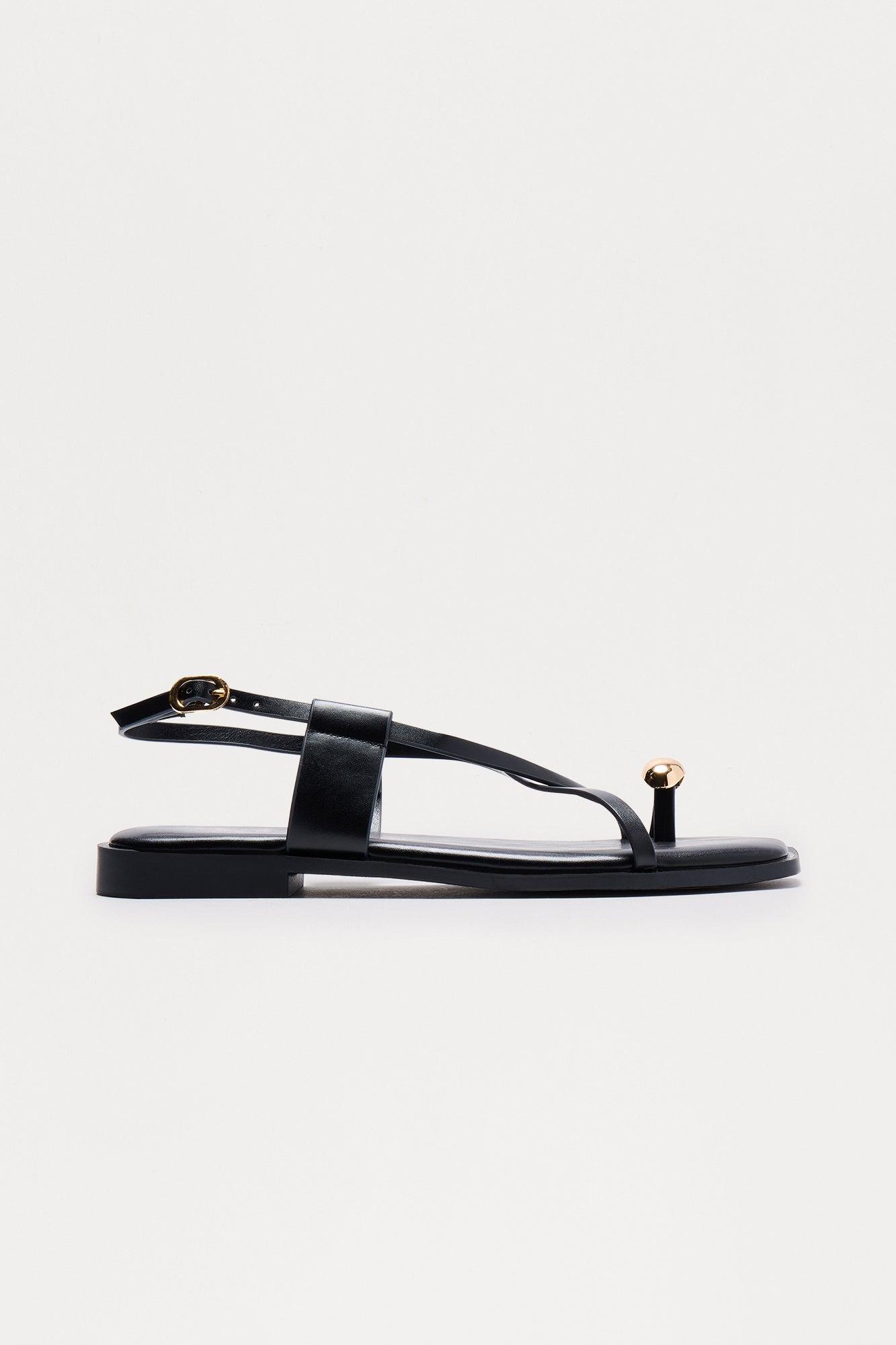 Sublime Toe Ring Sandals - Black Product Image