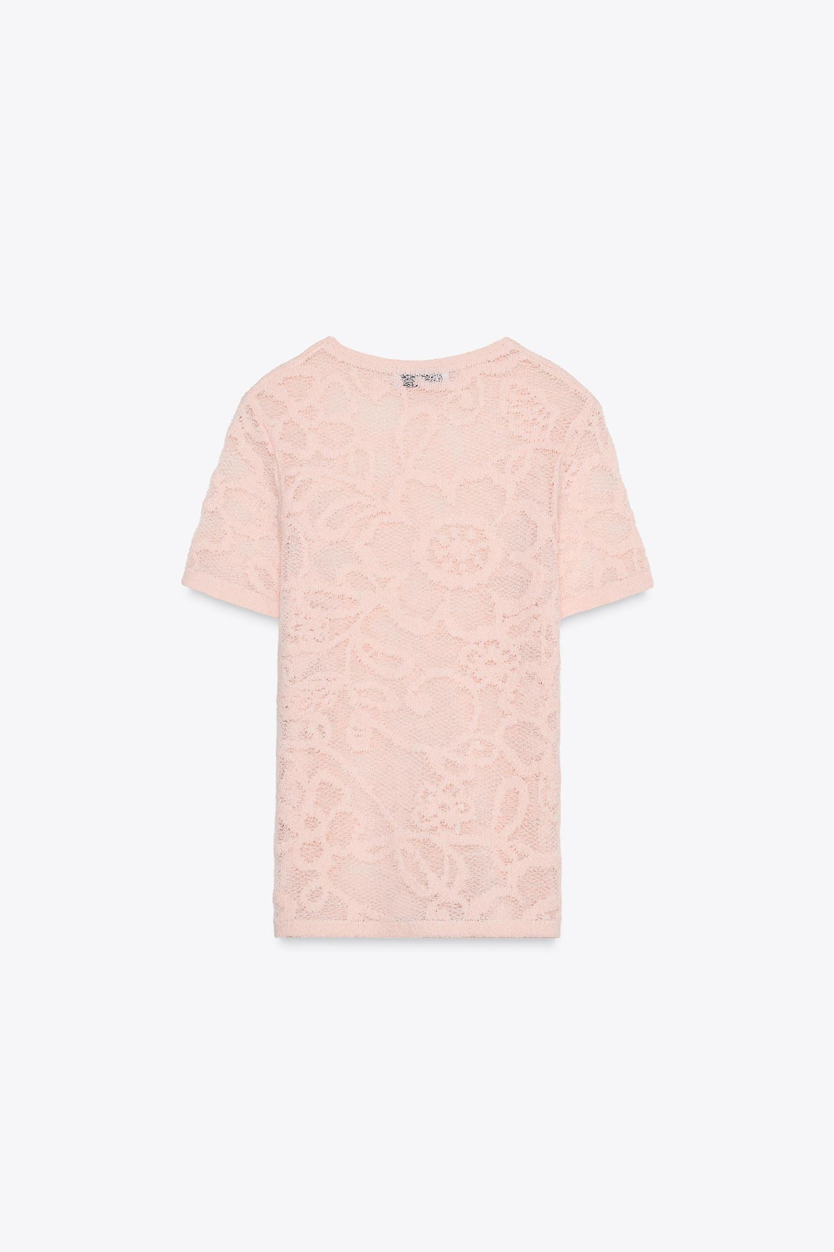 FLORAL TEXTURED KNIT TOP Product Image