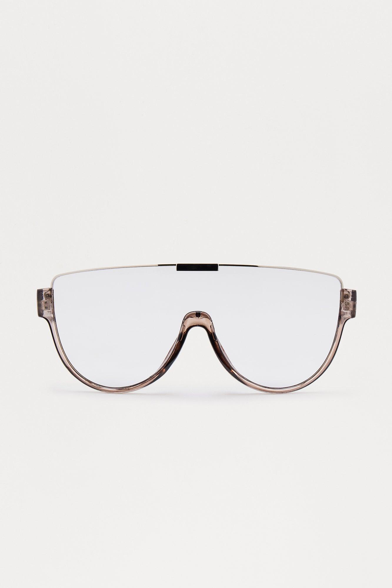 On A Mission Rimless Shield Sunglasses - Clear Female Product Image