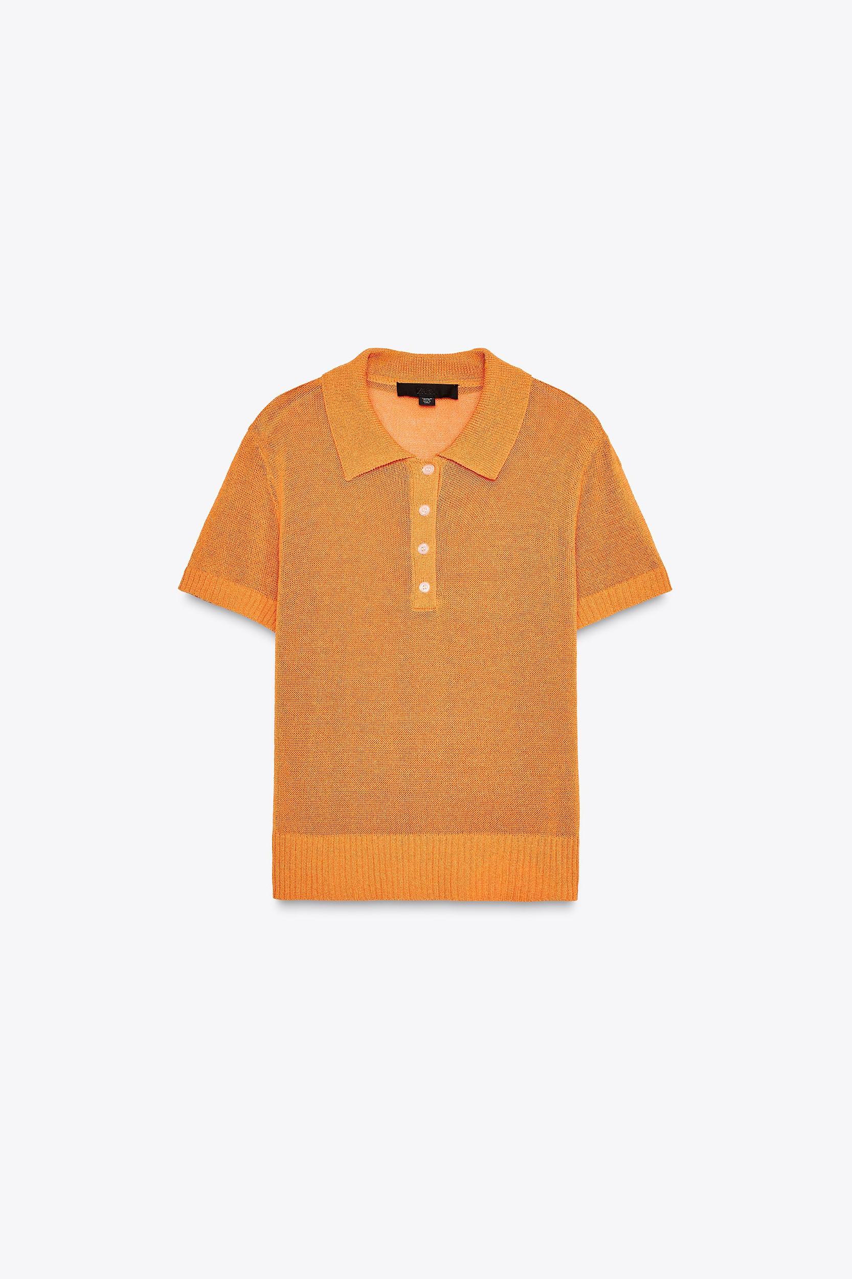 BASIC KNIT POLO TOP Product Image