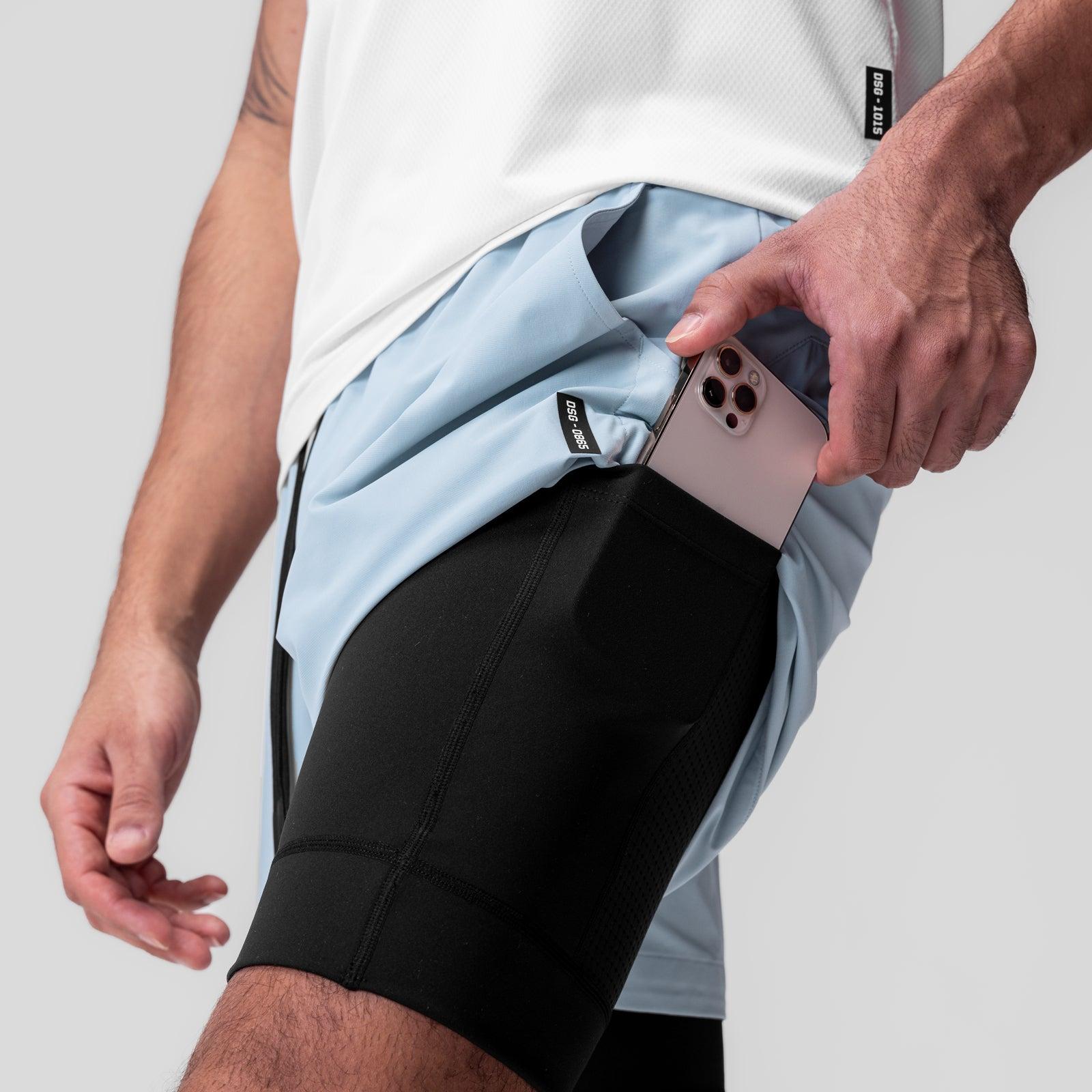 0865. Tetra-Lite® 5" Liner Short - Light Sky "Wings"/Black Product Image