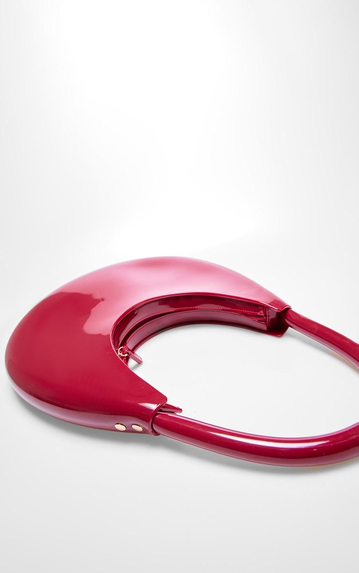 Burgundy Patent Pu Round Shoulder Bag Product Image