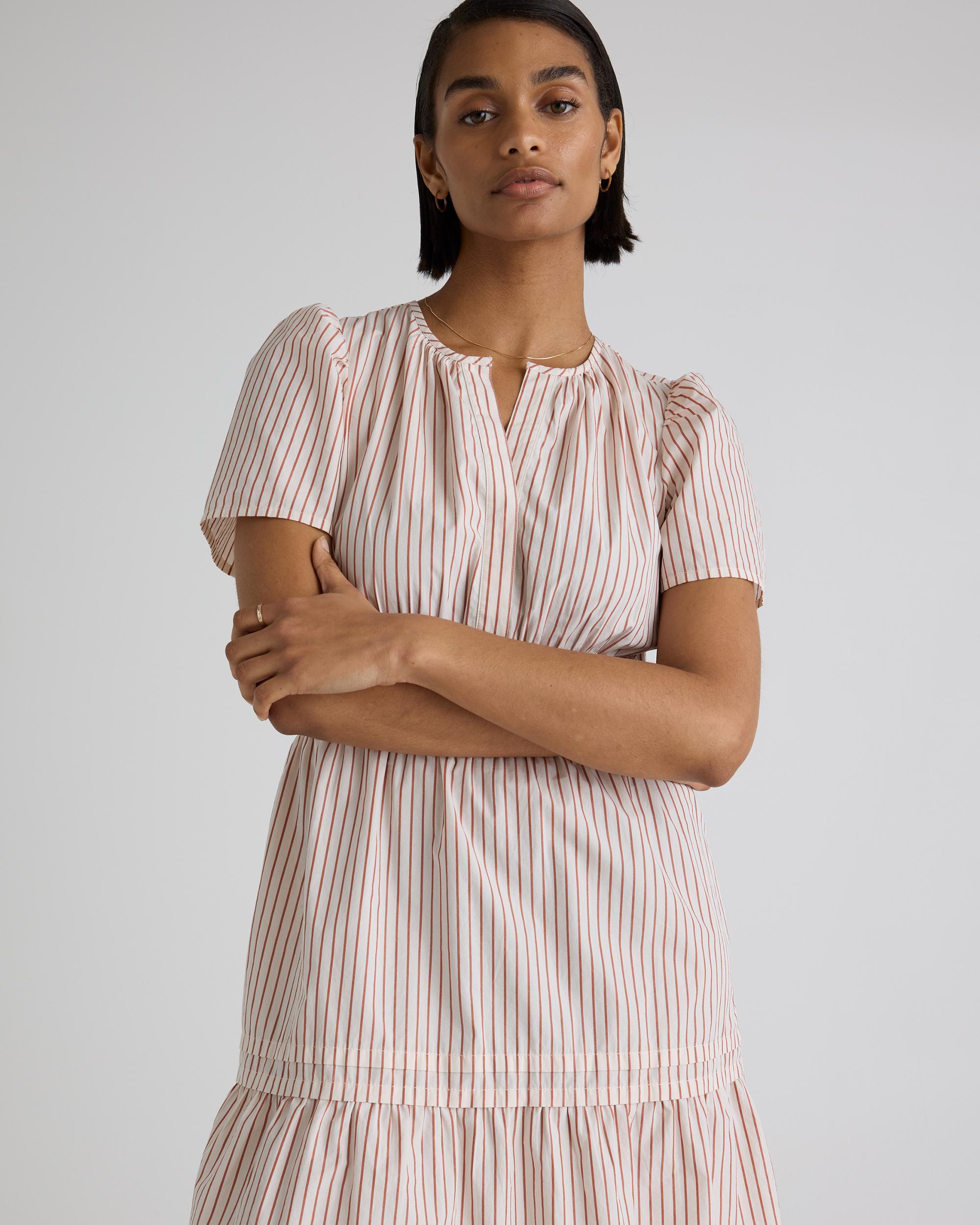 Quince | Women's Poplin Tiered Mini Dress Size XS, Organic Cotton Product Image
