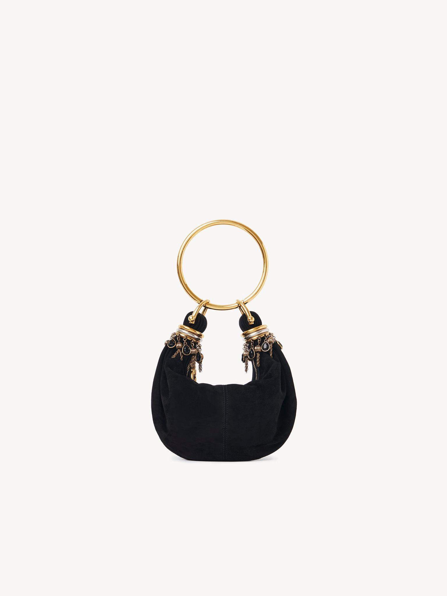 Mini Beaded Bracelet Hobo bag in suede leather Product Image
