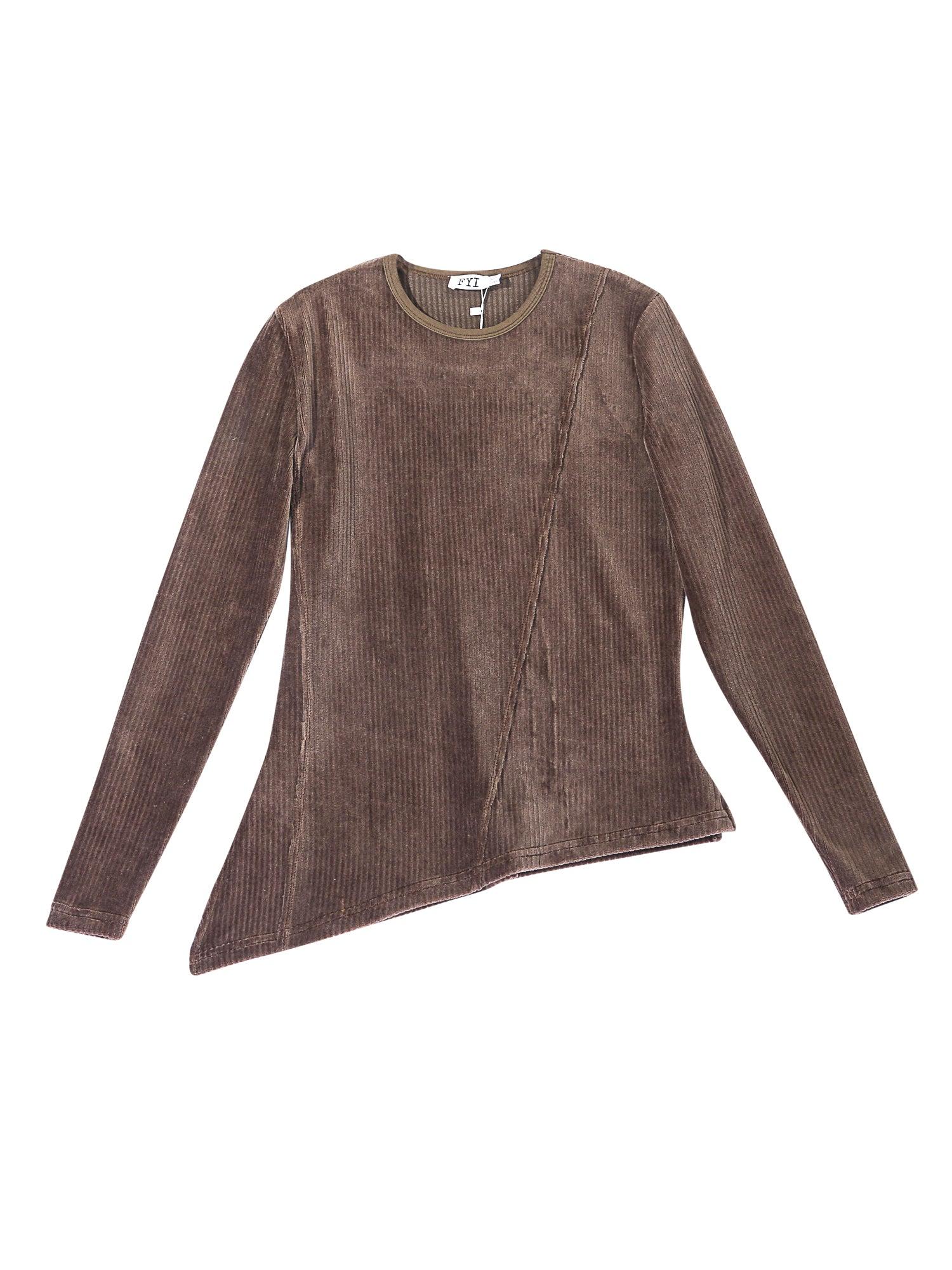 FYI Velour Asymmetric Long Sleeve Top Product Image