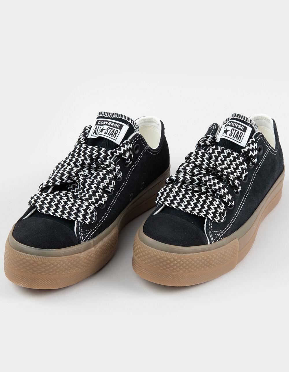 CONVERSE Chuck Taylor All Star Lift Platform Suede Womens Shoes - BLACK Product Image