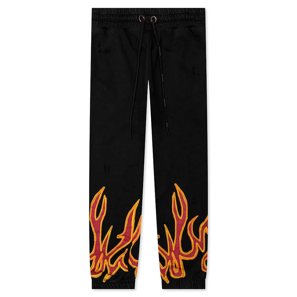 GD Graffiti Flames Sweatpants - Black/Red Male Product Image