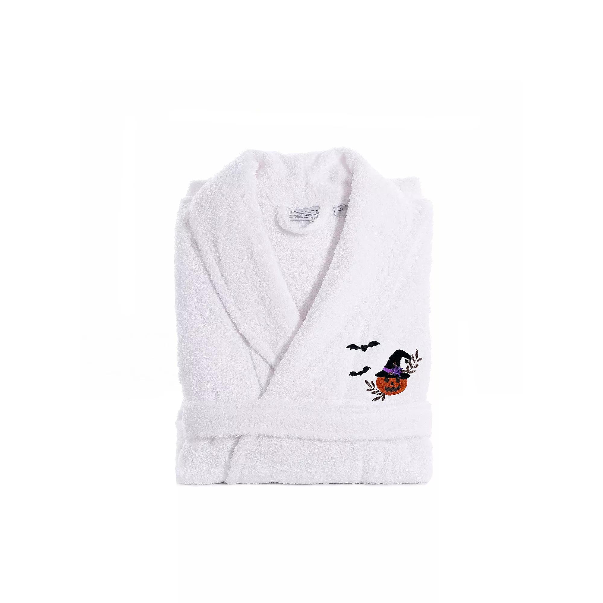 Linum Home Textiles Adult 100% Turkish Cotton Terry Embroidered Bath Robe - Pumpkin Head, Adult Unisex,  Product Image