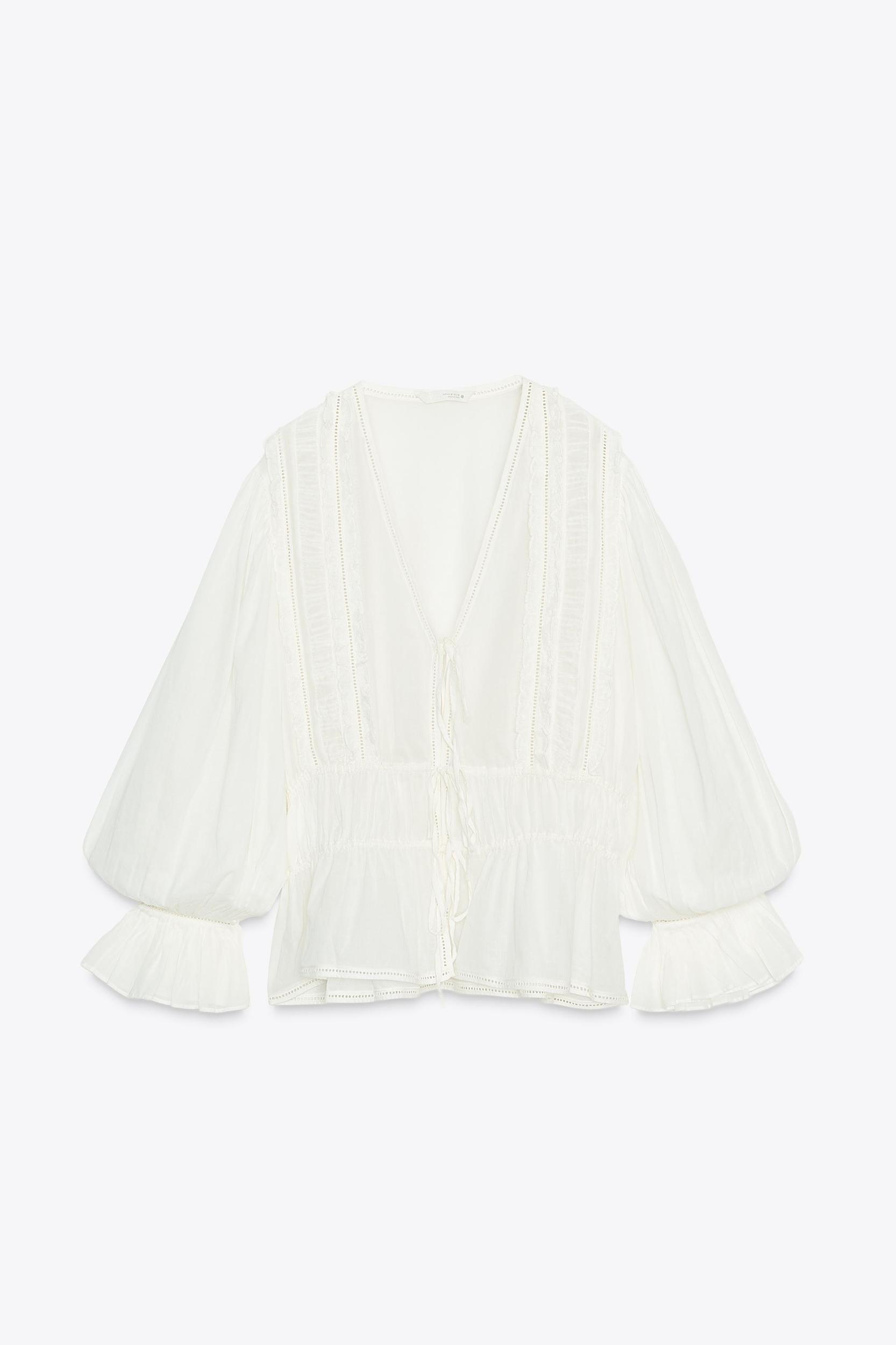 ZW COLLECTION ROMANTIC LADDER STITCH SHIRT Product Image