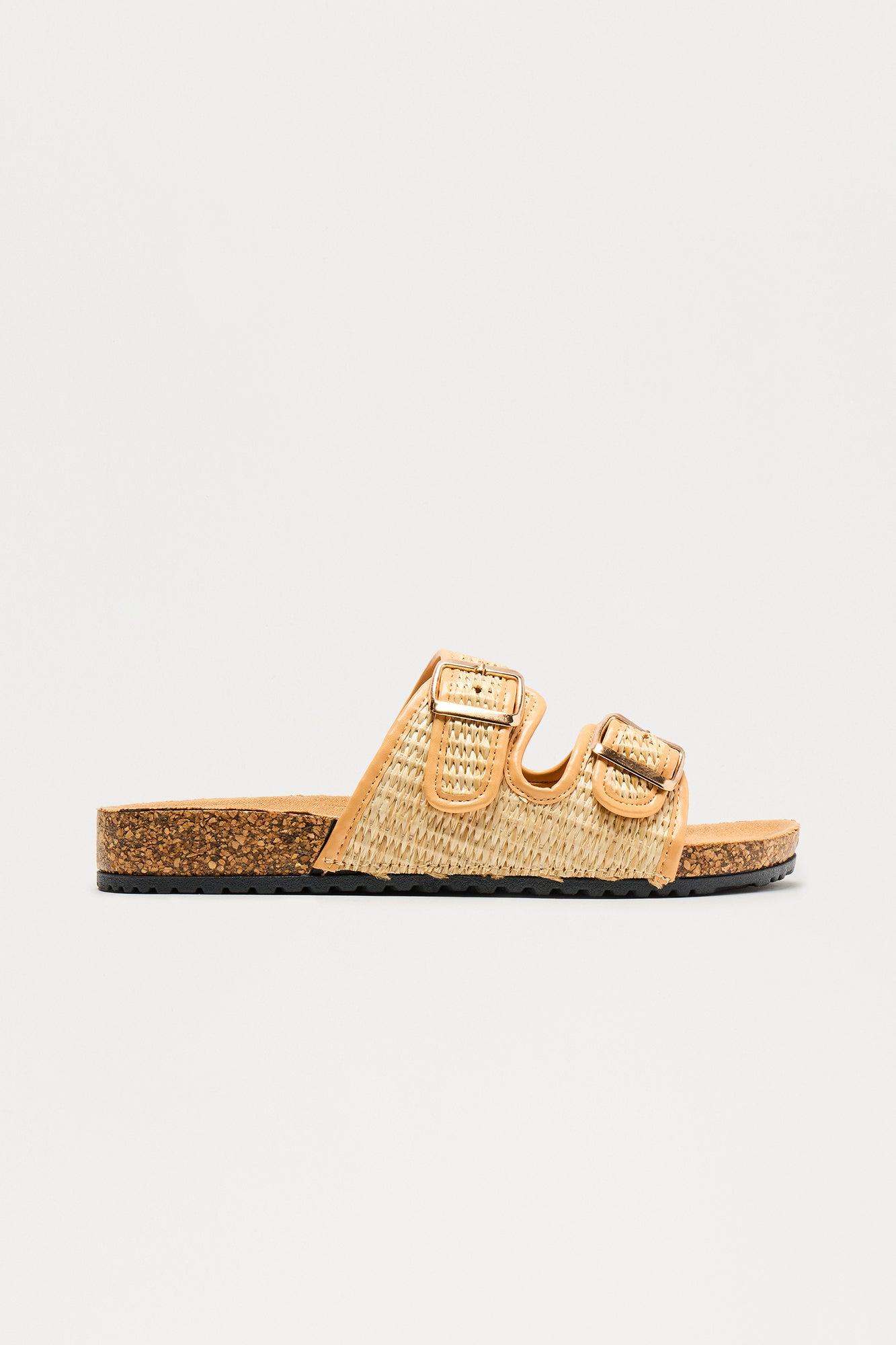 Flounder Raffia Buckle Sandals - Natural Female Product Image