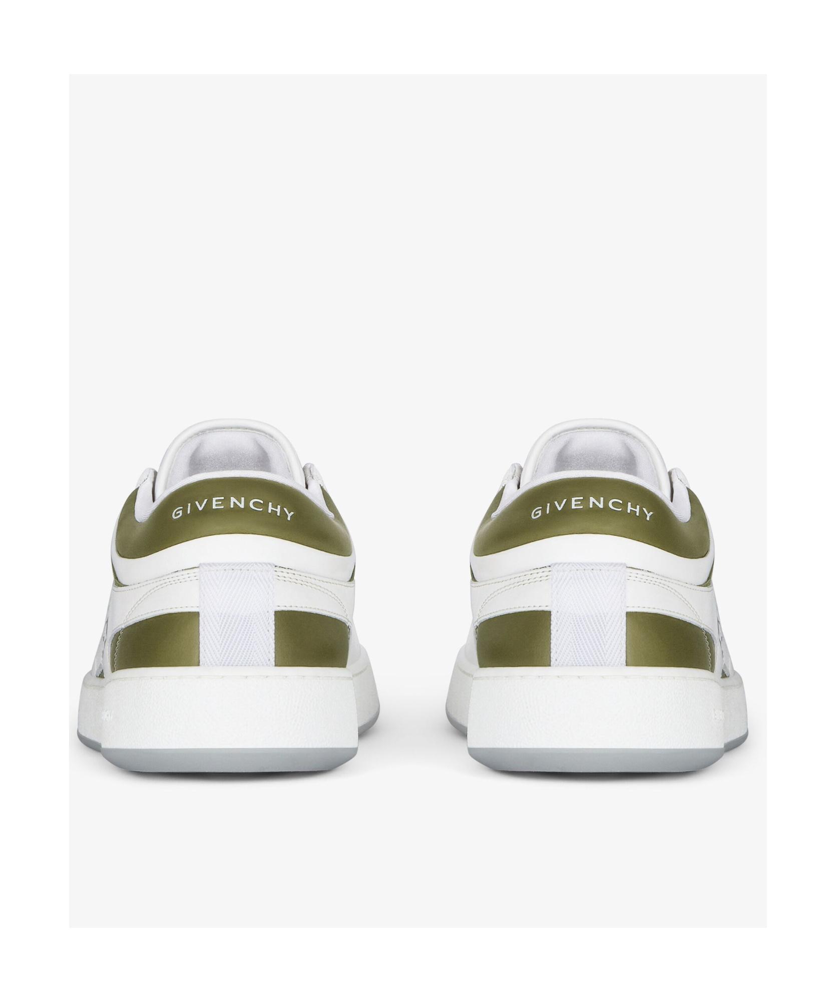 GIVENCHY Leather Sneakers With Rubber Sole And Panelled Design In White Product Image