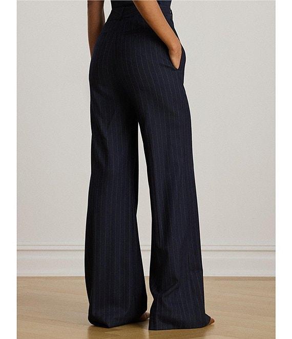 Lauren Ralph Lauren Wool Blend Pinstripe Wide Leg Coordinating Pants Product Image