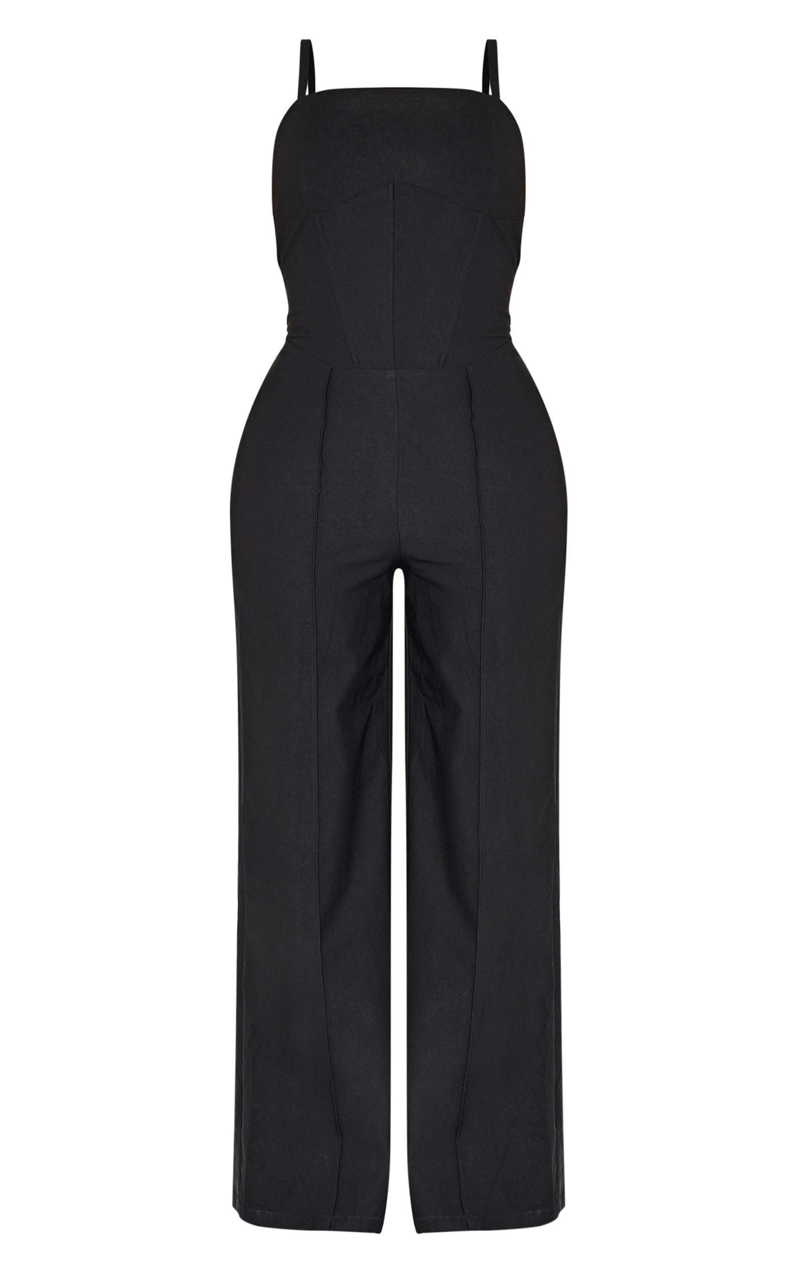 Shape Black Tailored Corset Wide Leg Jumpsuit Product Image