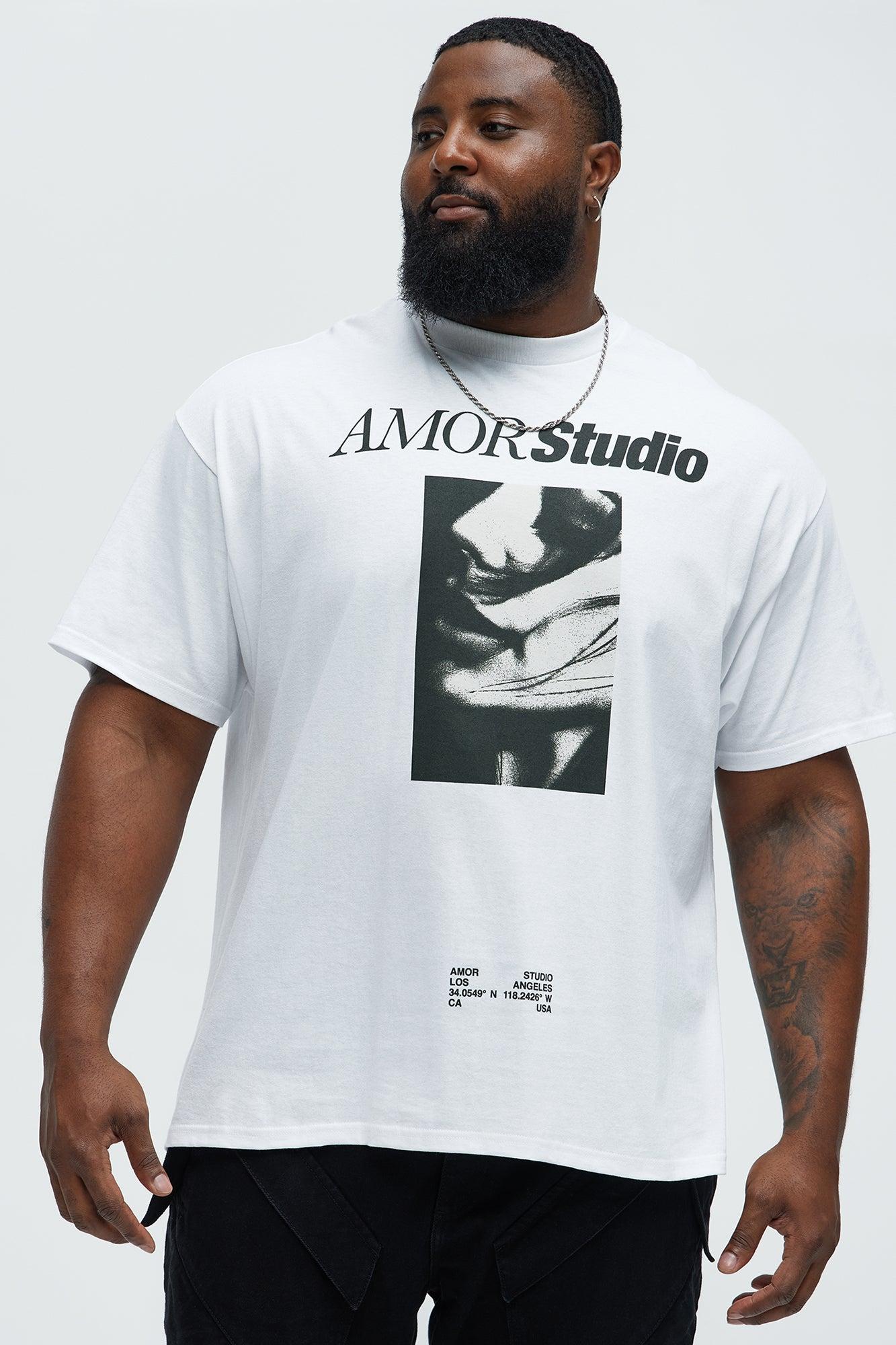 AMOR Studio Short Sleeve Crew Neck T shirt - White Product Image