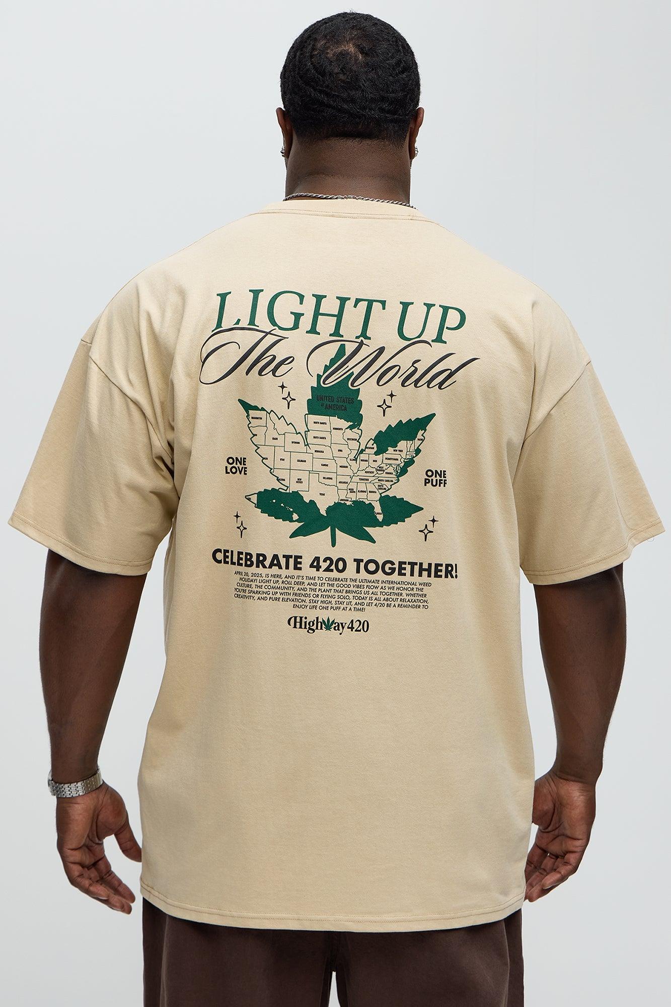 Light Up The World Oversized Short Sleeve Tee - Sand Male Product Image