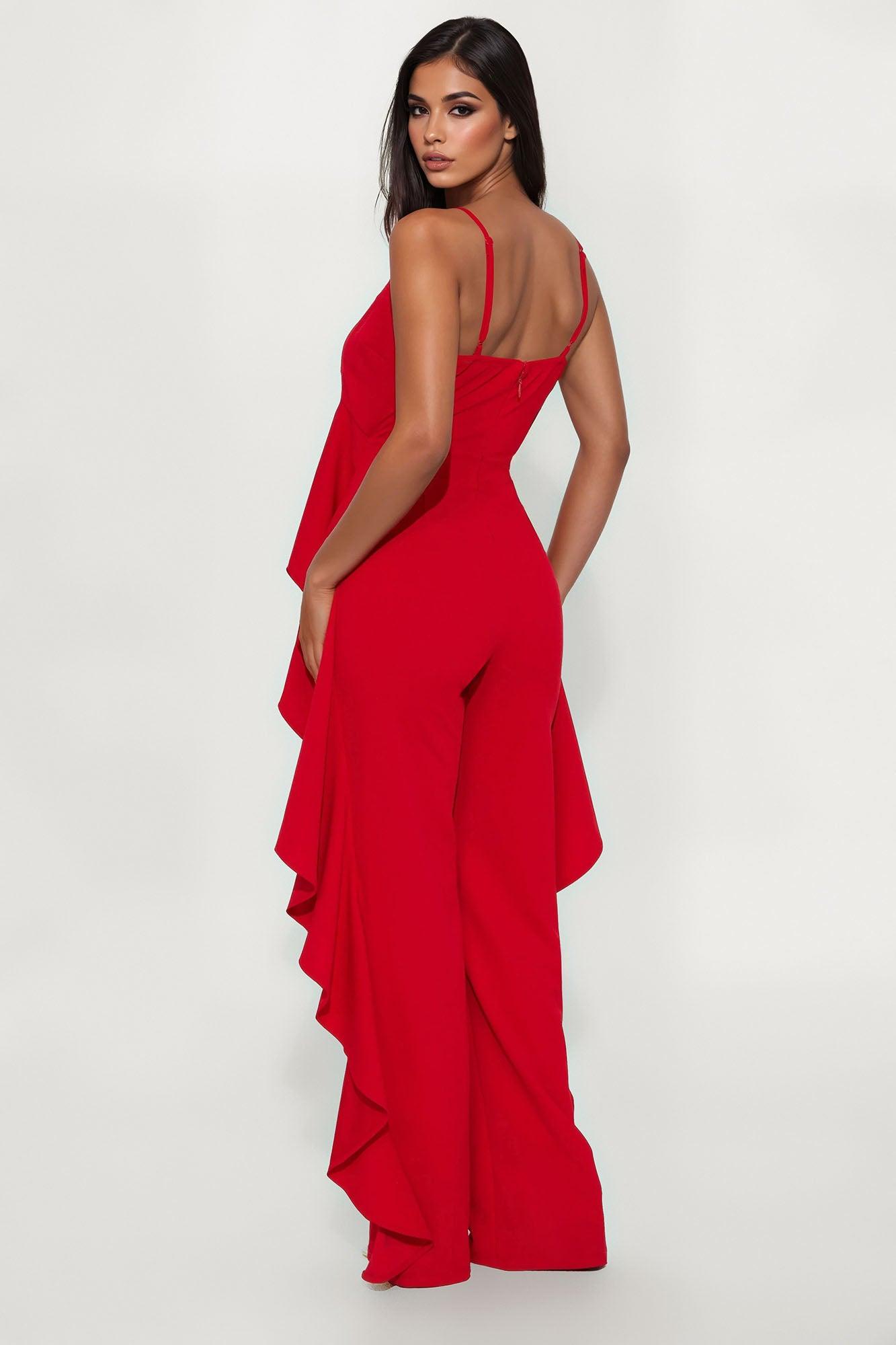Cocktail Chronicles Jumpsuit - Red Female Product Image
