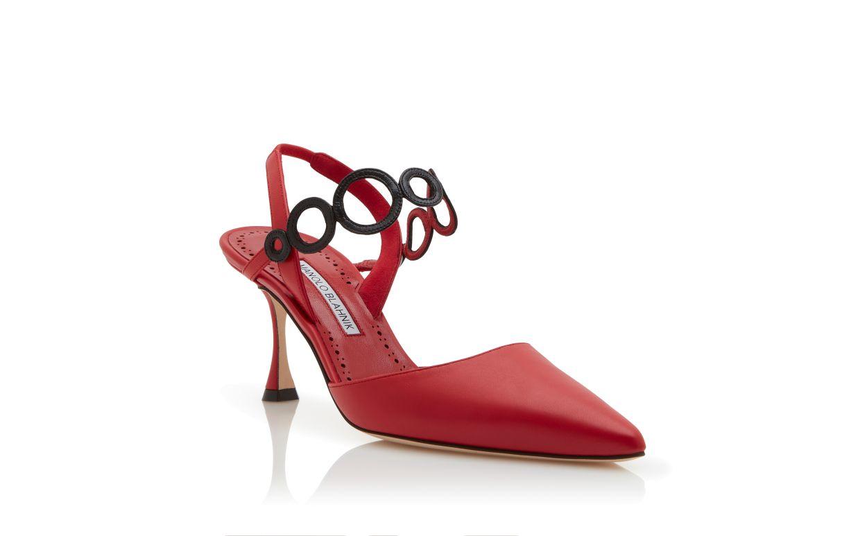 SIDI Red Nappa Leather Slingback Pumps Product Image
