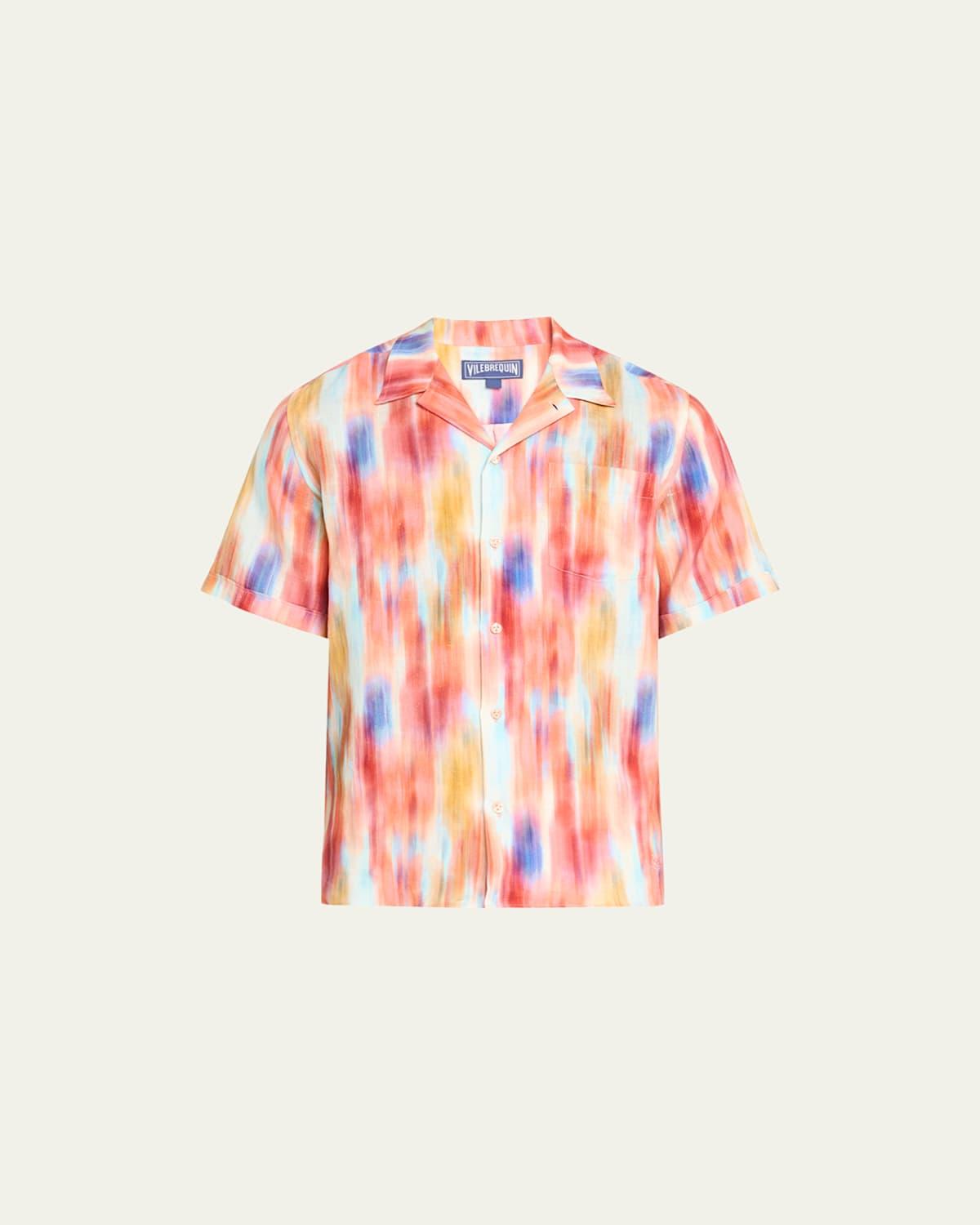 Mens Ikat-Print Short-Sleeve Shirt Product Image