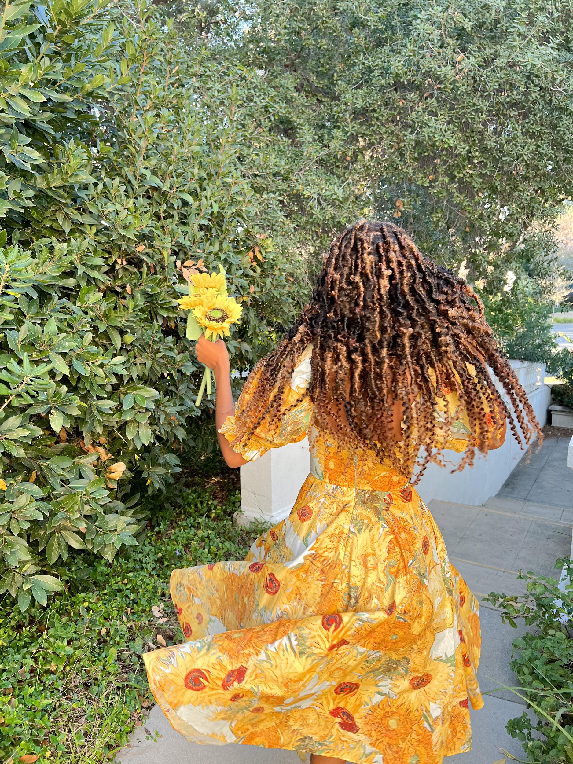 Sunflowers Tea Rose Dress Product Image