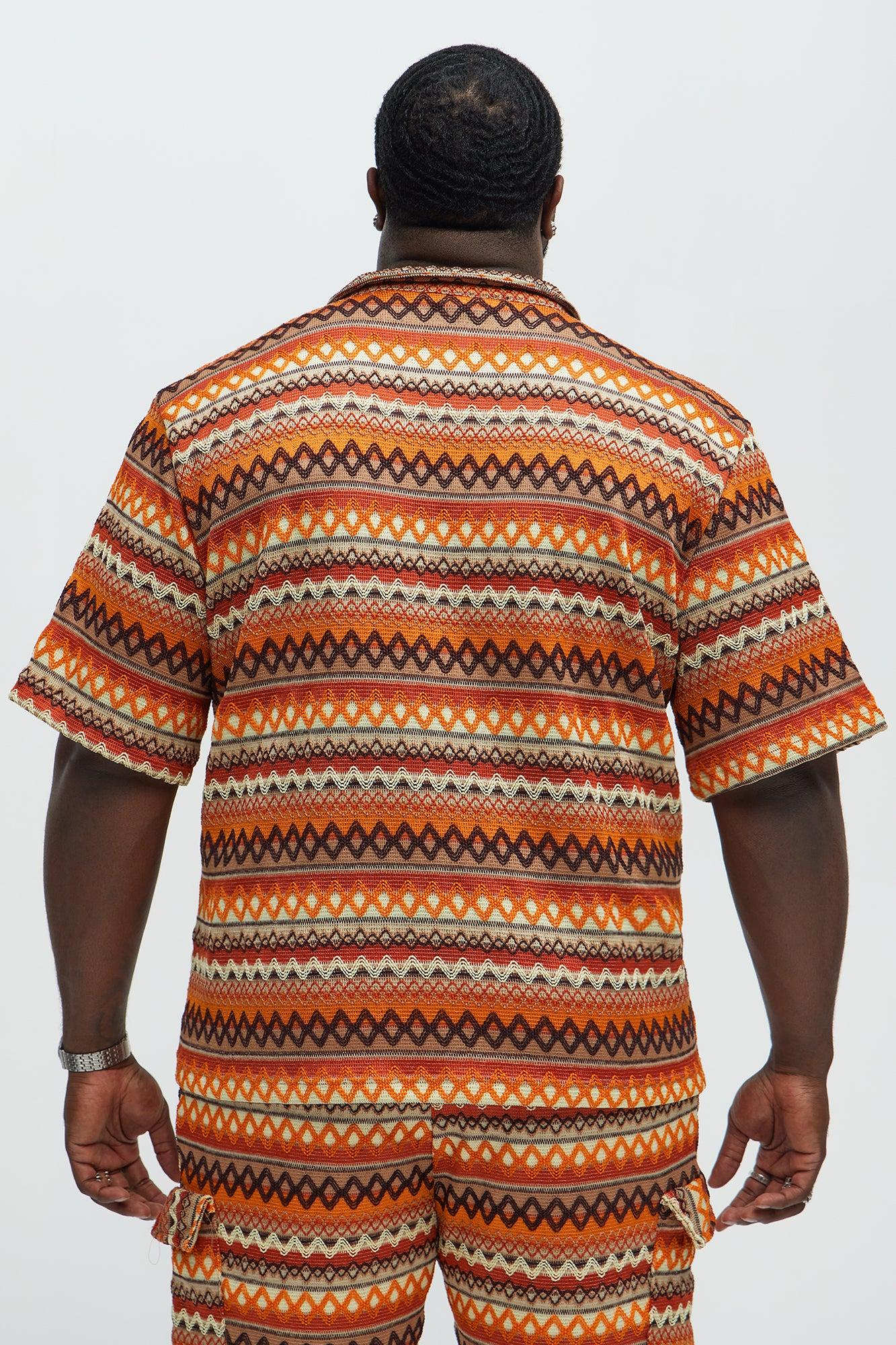 Sunset Short Sleeve Polo - Brown/combo Male Product Image