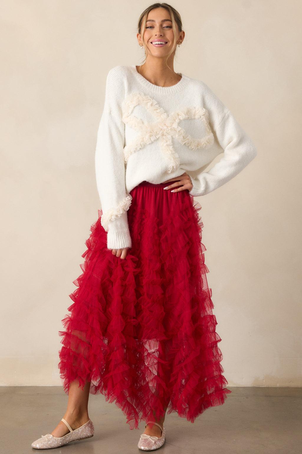 A Love So True Ivory Knit Sweater Product Image