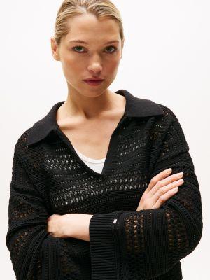 Crochet Polo Sweater Product Image