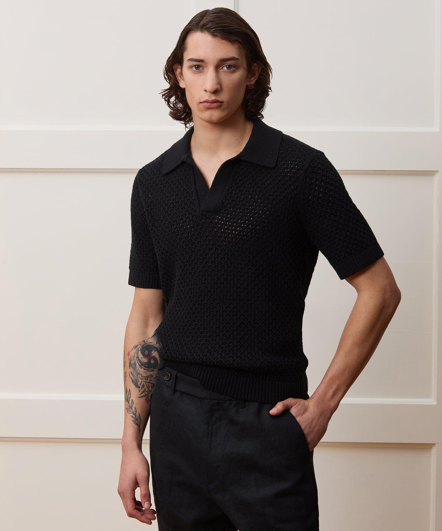 Relaxed Open-Knit Montauk Sweater Polo Product Image