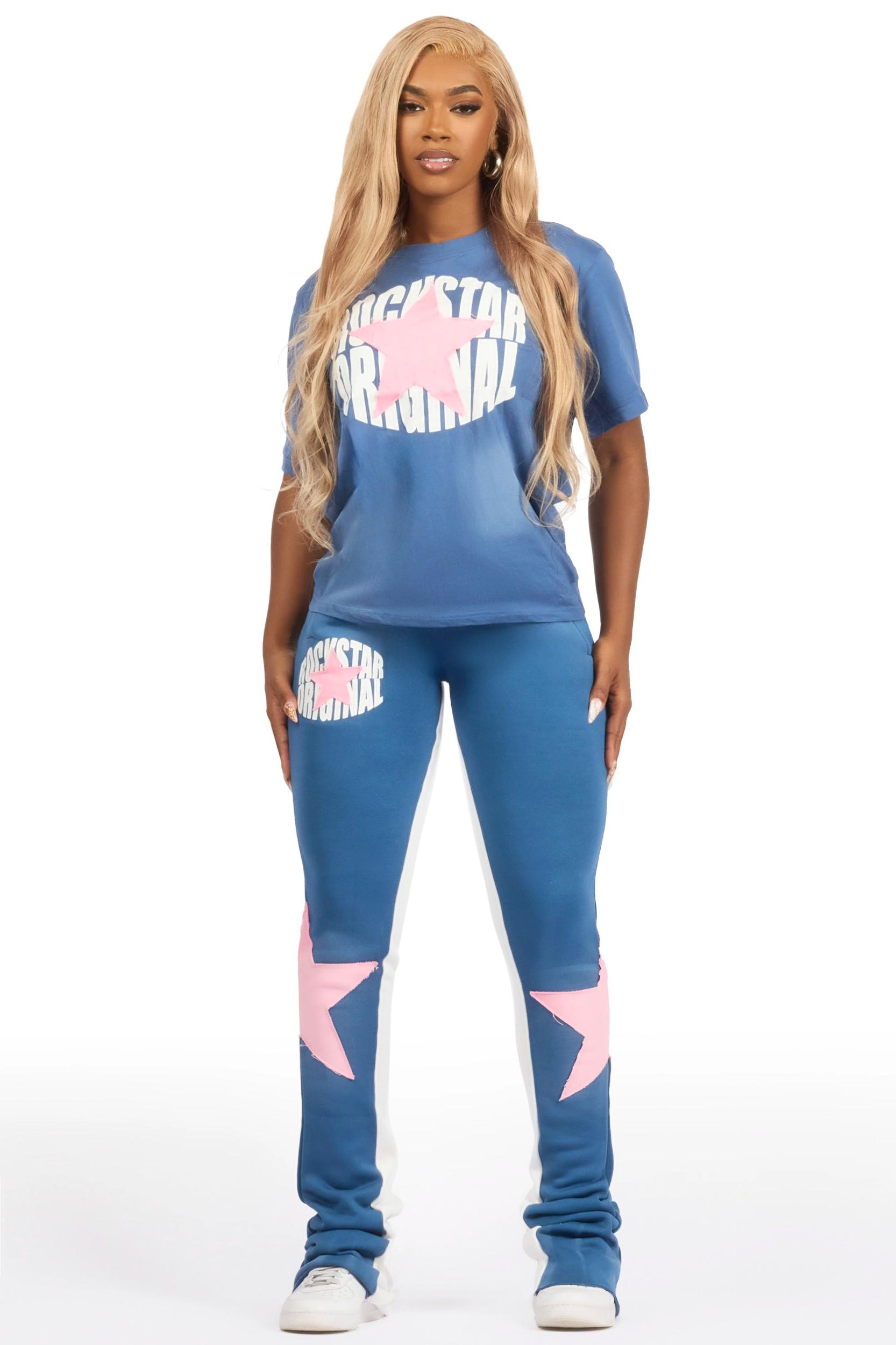 Kaliyah Navy T-Shirt Trackset Female Product Image