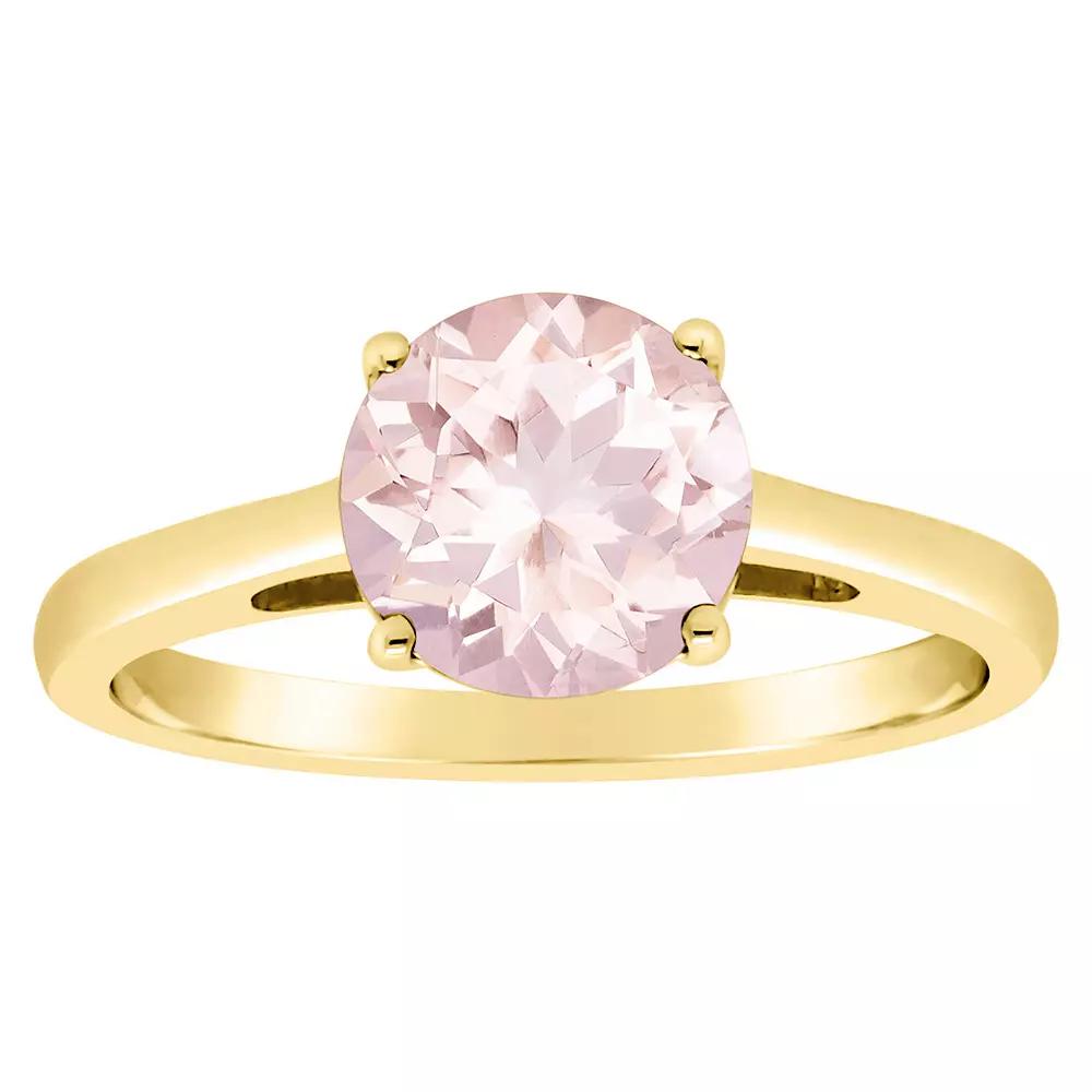 Alyson Layne 14k Gold Round Morganite Solitaire Ring, Women's, Size: 10, 14k White Gold Product Image