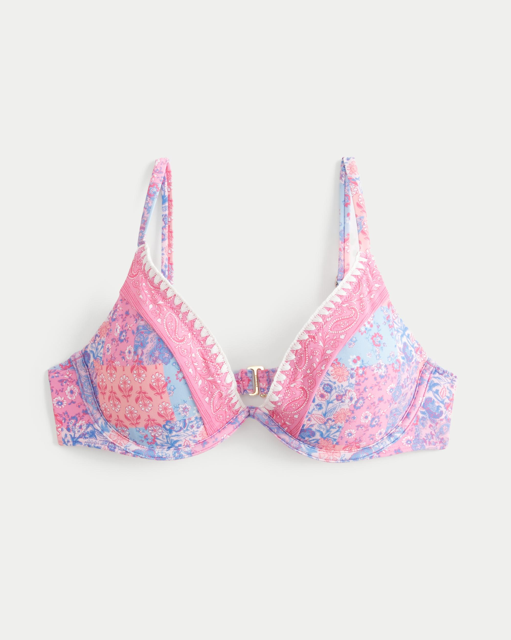 Ribbed Plunge Underwire Bikini Top Product Image