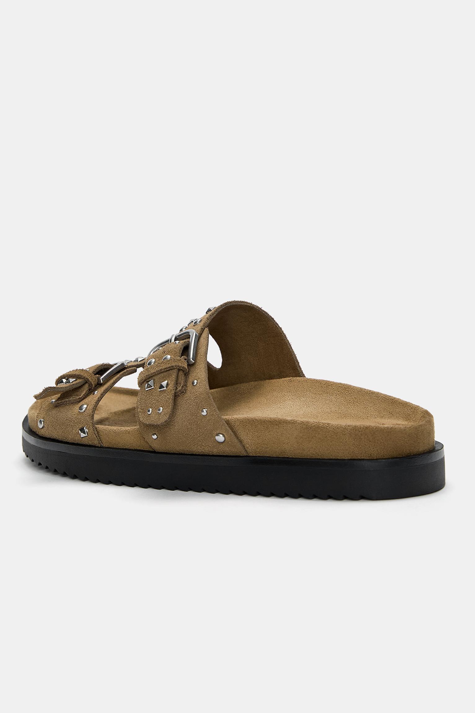 Studded leather sandals with buckles Product Image