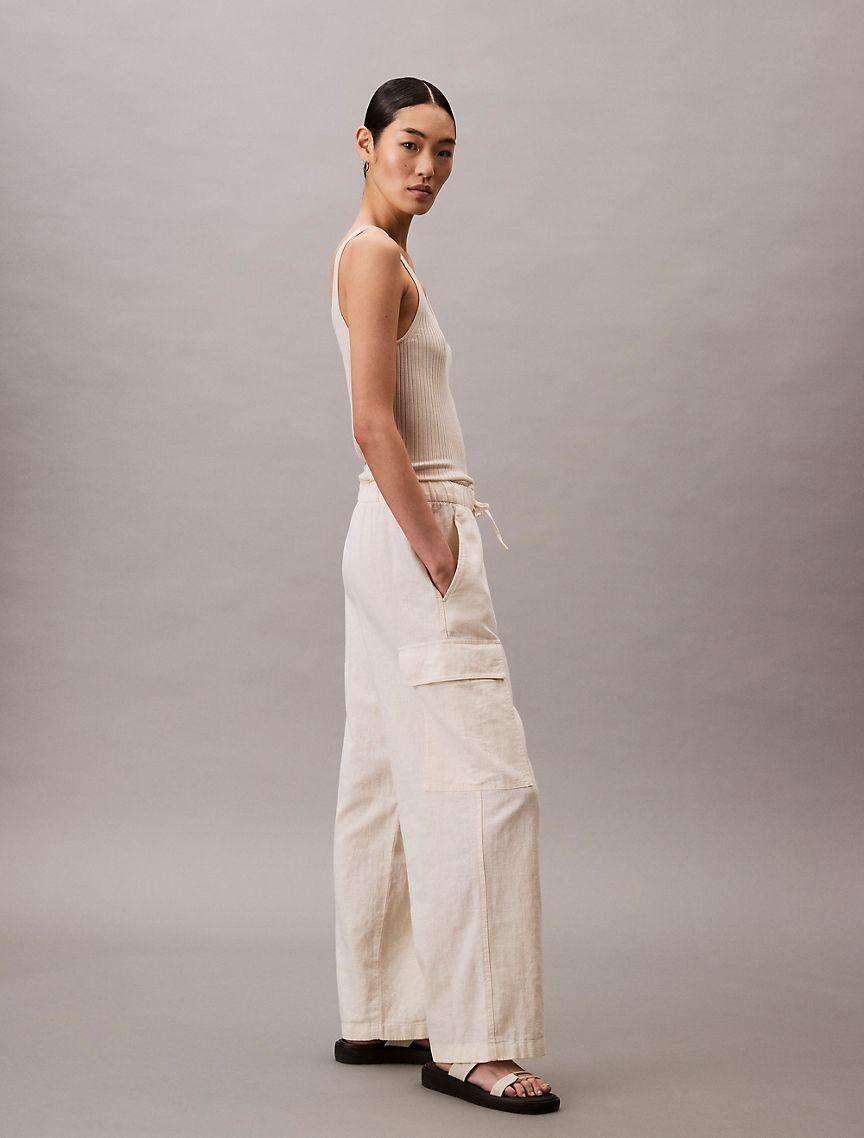 Linen Blend Cargo Pants Product Image