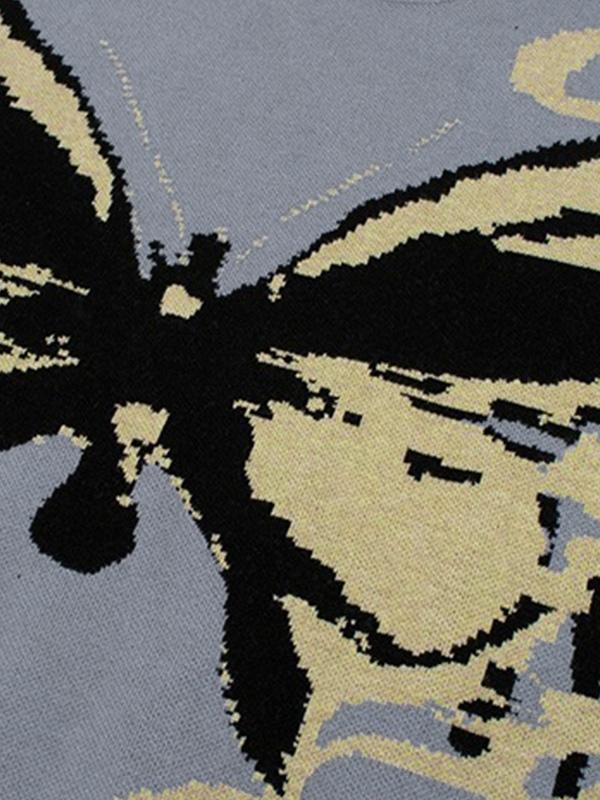 Oversized Butterfly Jacquard Sweater Product Image