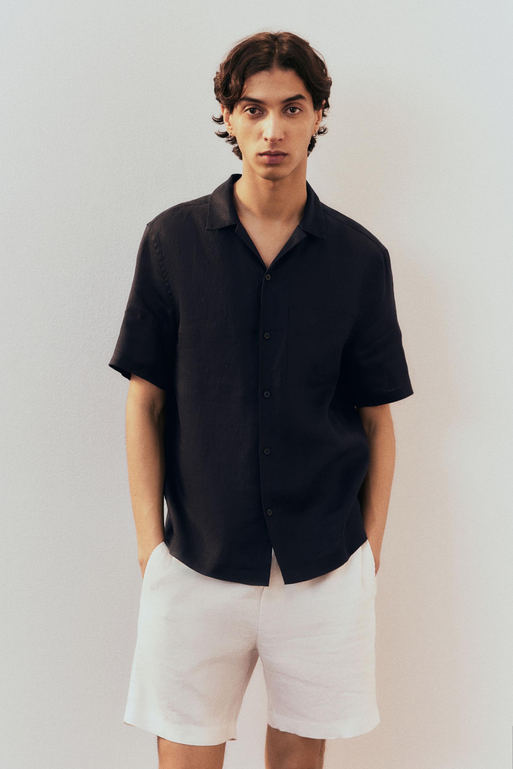 Regular-Fit Linen Resort Shirt Product Image
