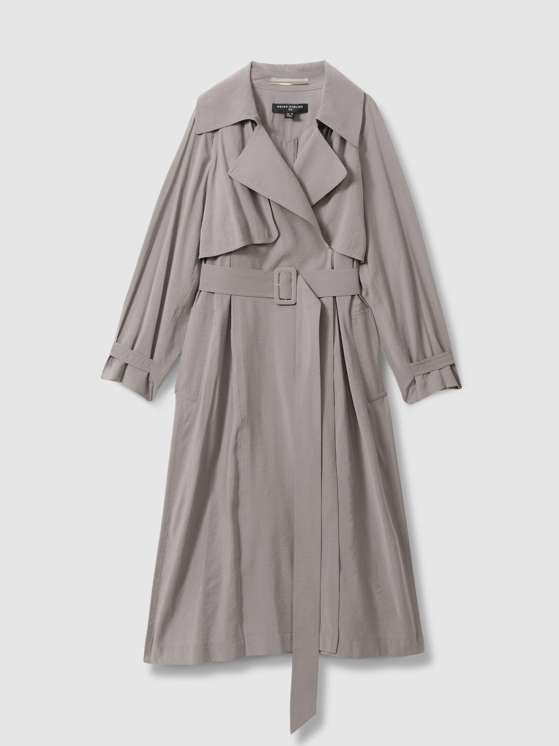 Atelier Belted Trench Coat in Grey Product Image