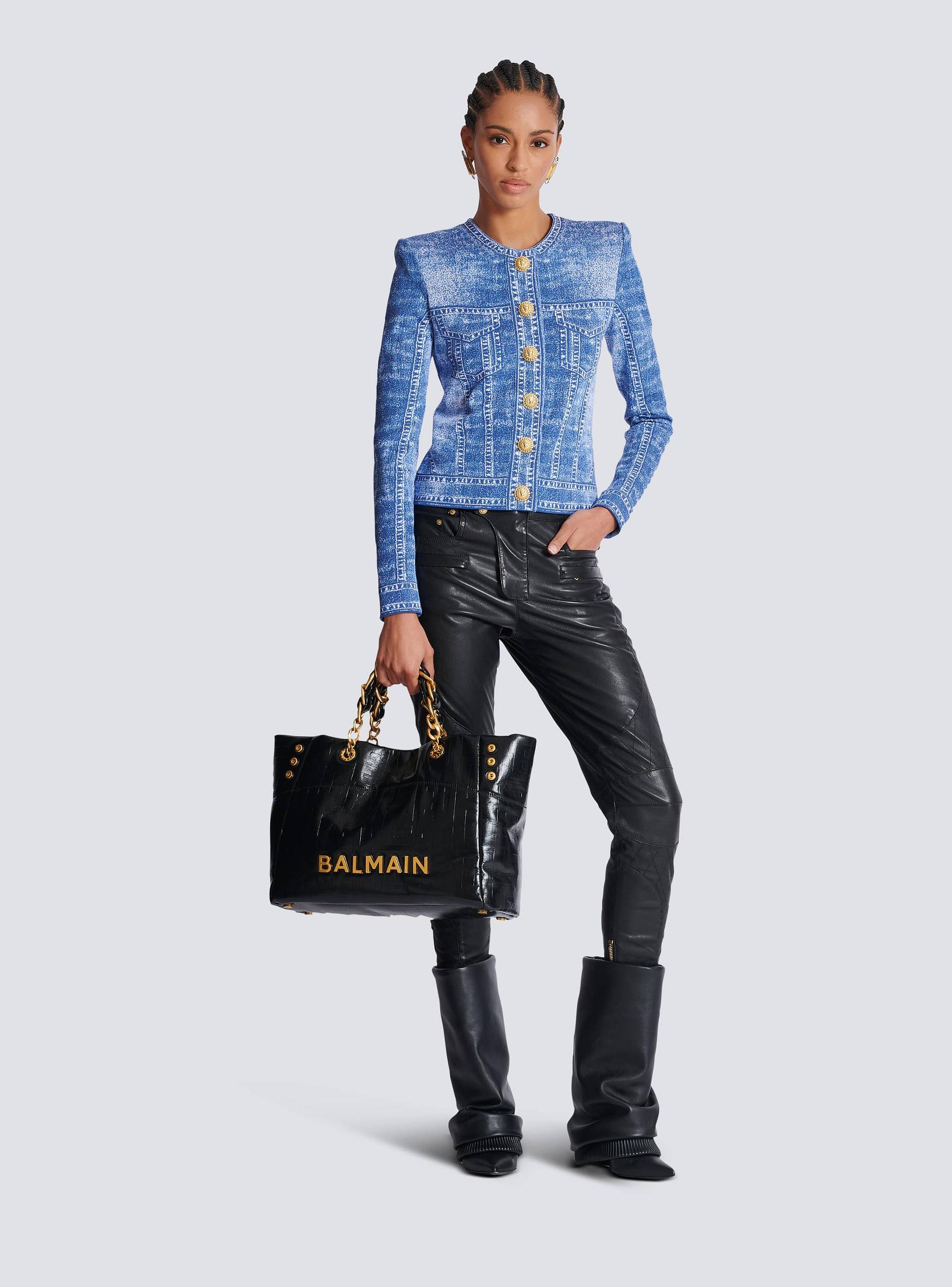 1945 Soft PB-monogrammed crinkled leather tote bag Product Image