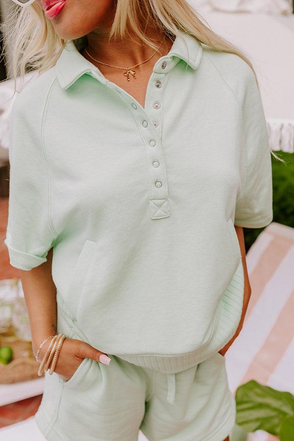 Casual Ease Sweatshirt in Mint Product Image