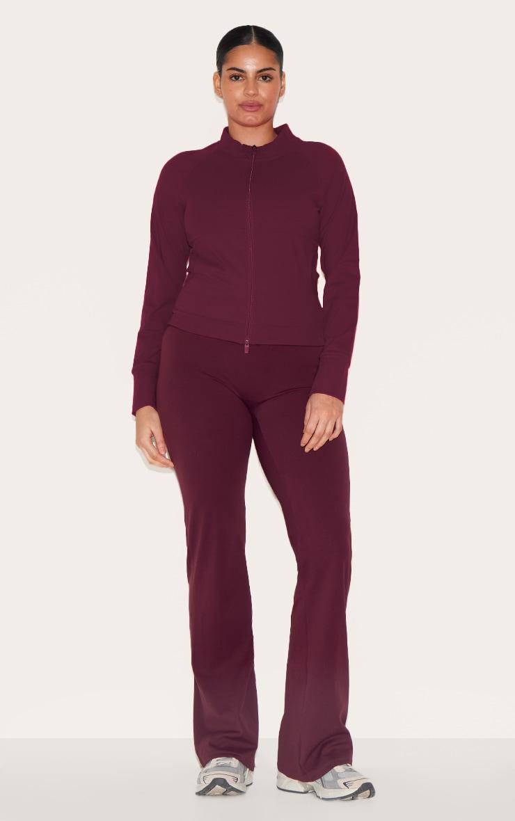 Burgundy Sculpt Straight Leg Yoga Pants Product Image