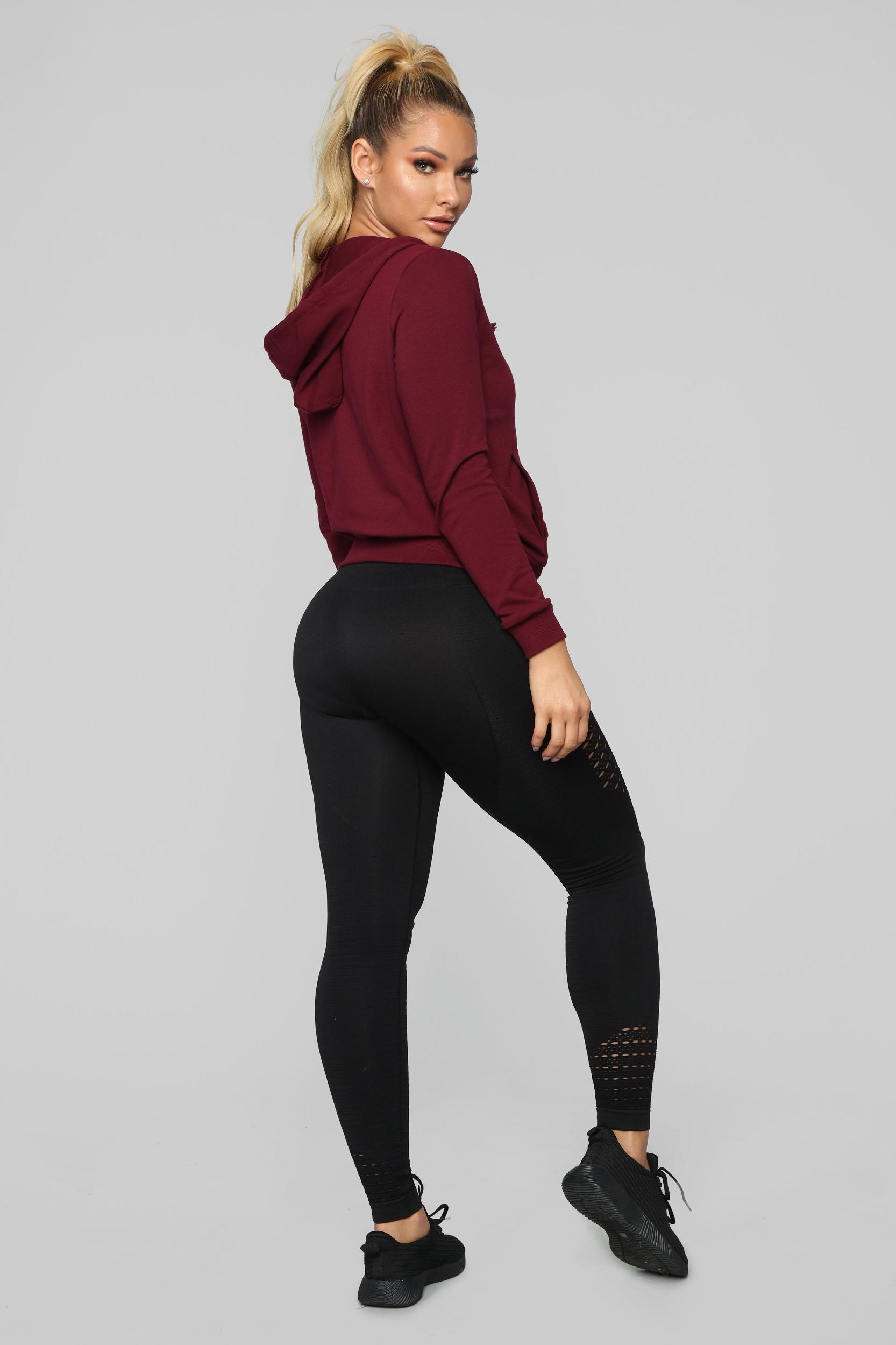 Latest And Greatest French Terry Zip Hoodie - Burgundy Product Image