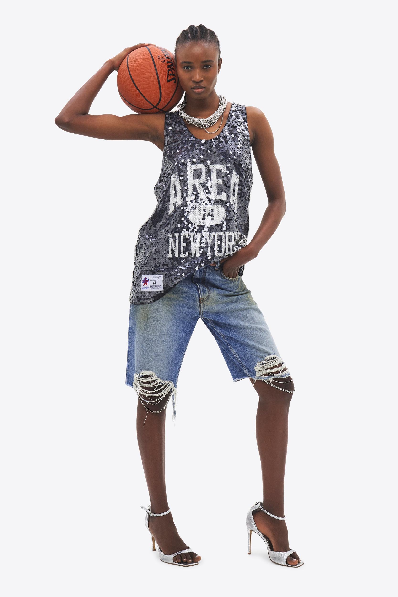 Crystal Fray Denim Mini Skirt Product Image