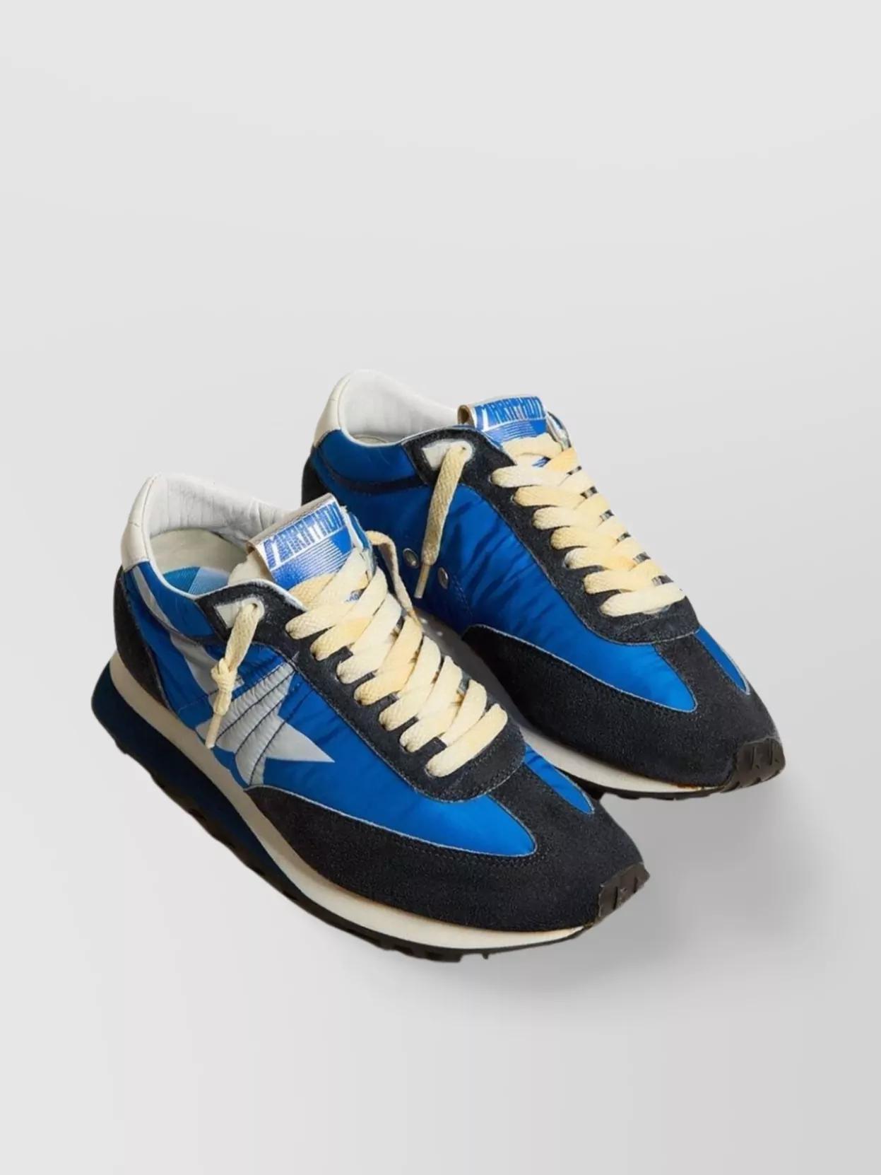 GOLDEN GOOSE Deluxe Brand Running Marathon Nylon Upper Suede Sneakers In Blue Product Image