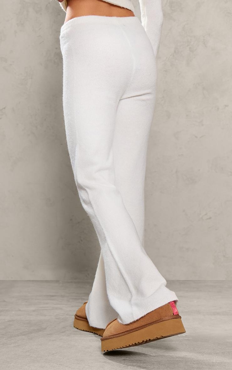 Petite Cream Knitted High Waisted Flares Product Image
