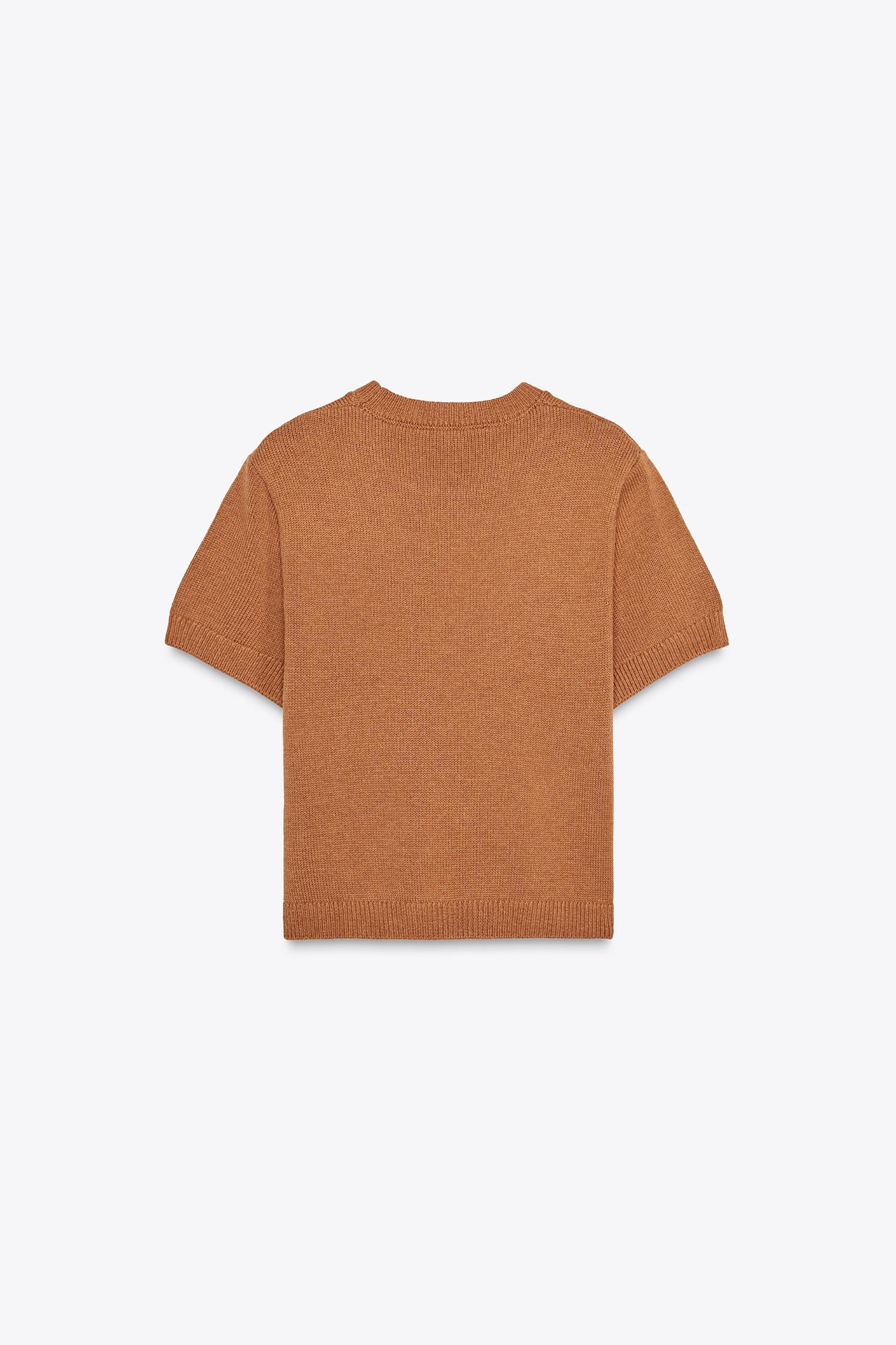 BASIC KNIT SHORT SLEEVE TOP Product Image