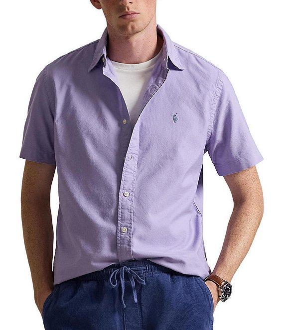 Polo Ralph Lauren Solid Garment-Dye Oxford Short Sleeve Woven Shirt Product Image