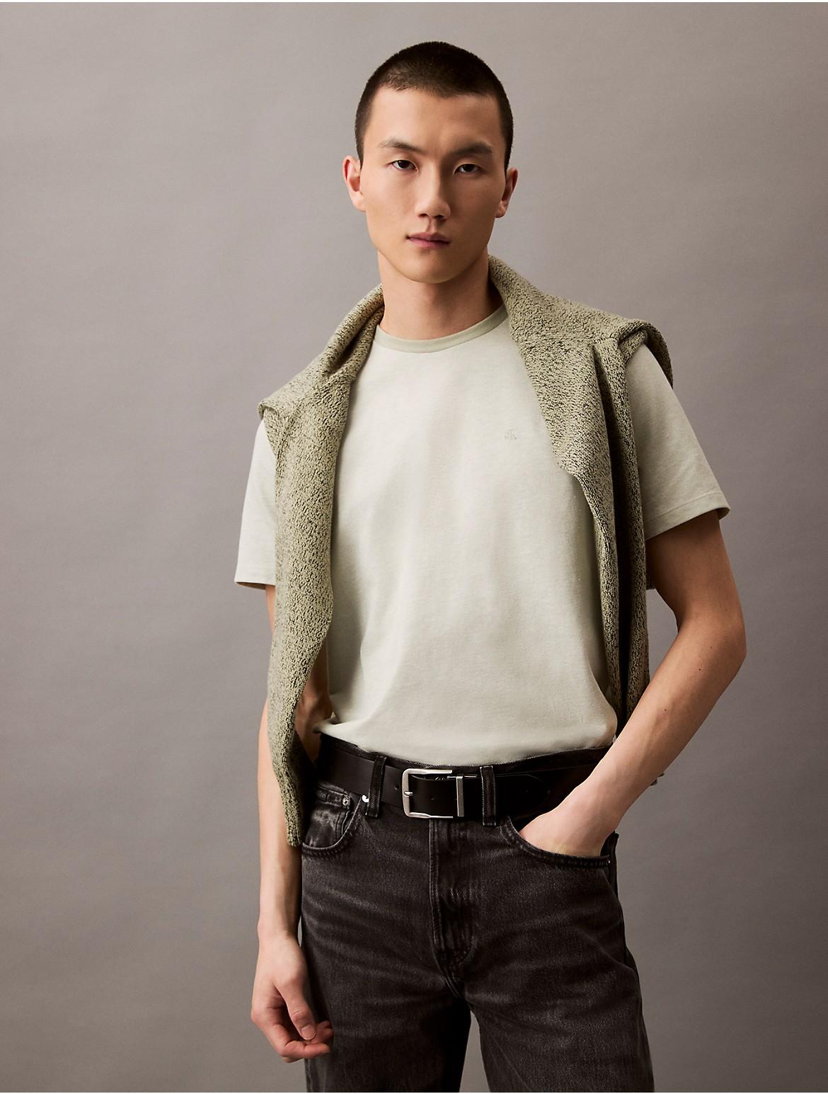 Calvin Klein Mens Cotton Blend Classic T-Shirt - Green Product Image