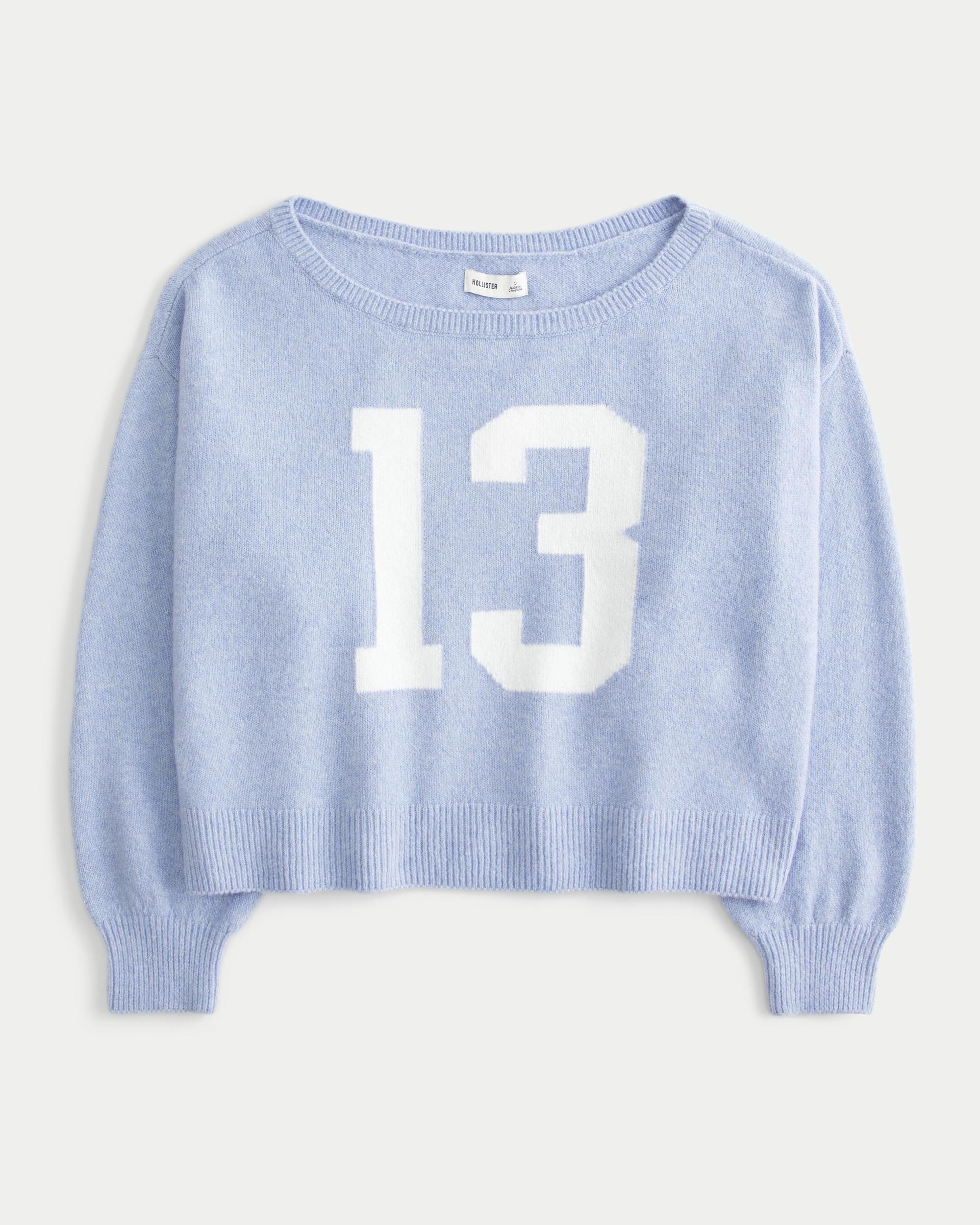 Hollister Comfy Cloud Easy Off-the-Shoulder Deer Graphic Sweater Product Image
